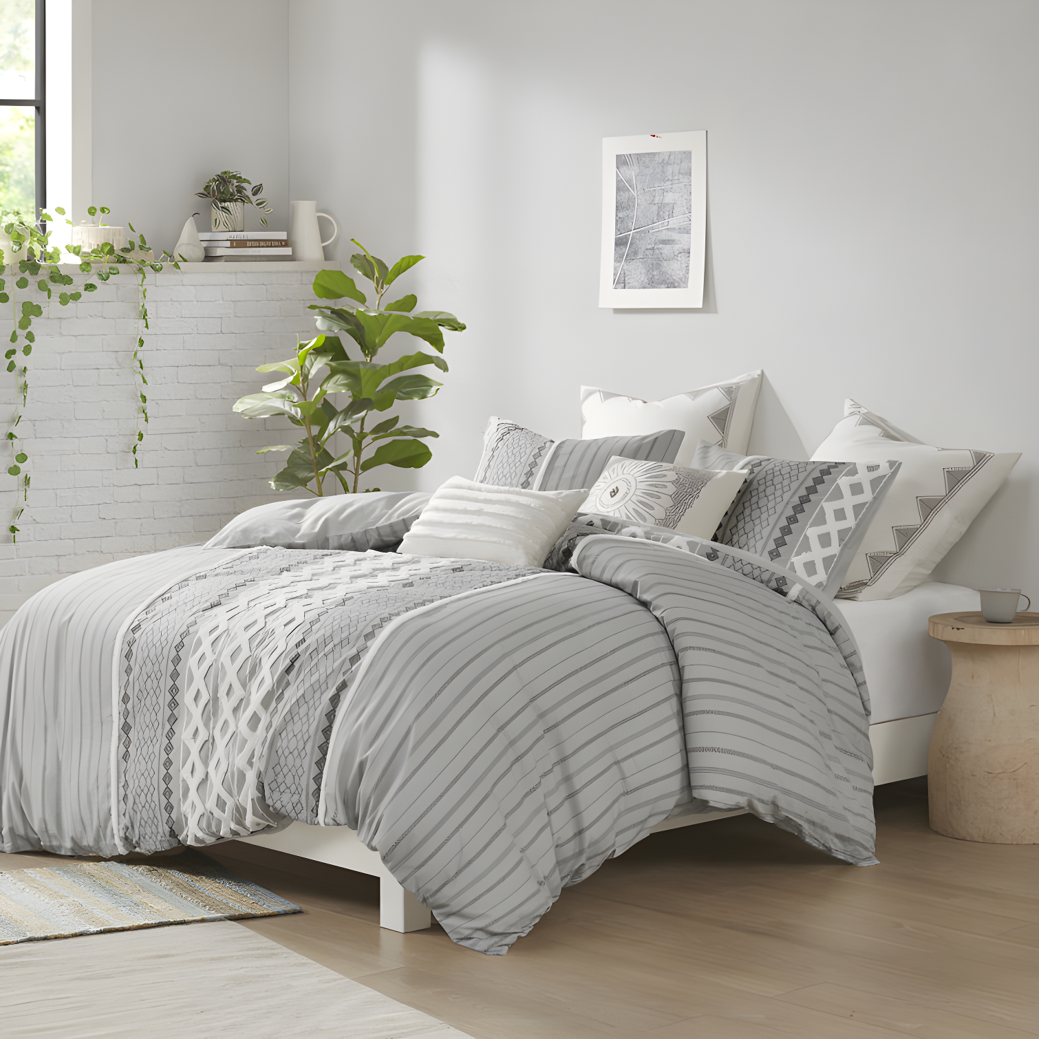 INK+IVY Imani Cotton Printed Duvet Cover Set