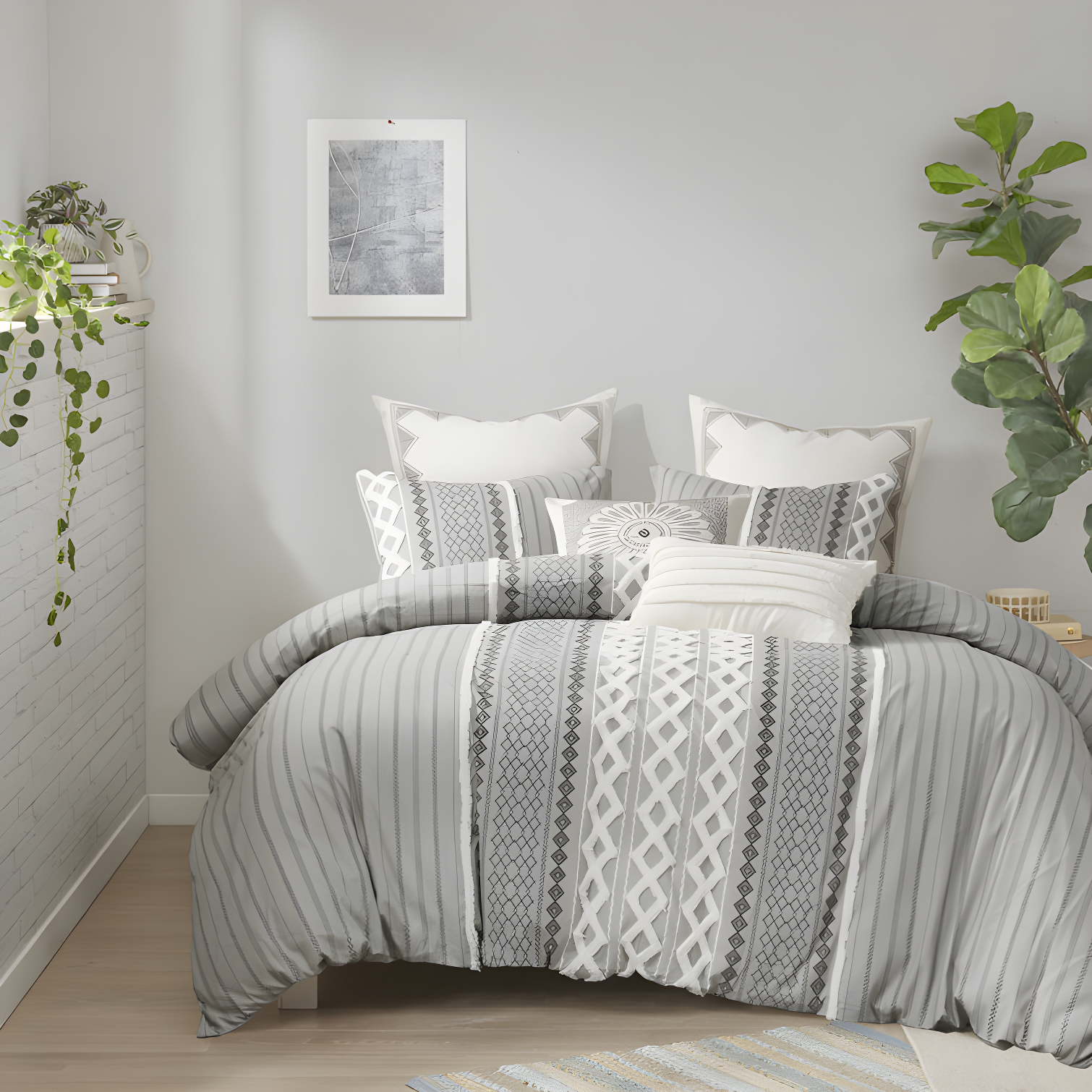 INK+IVY Imani Cotton Printed Duvet Cover Set