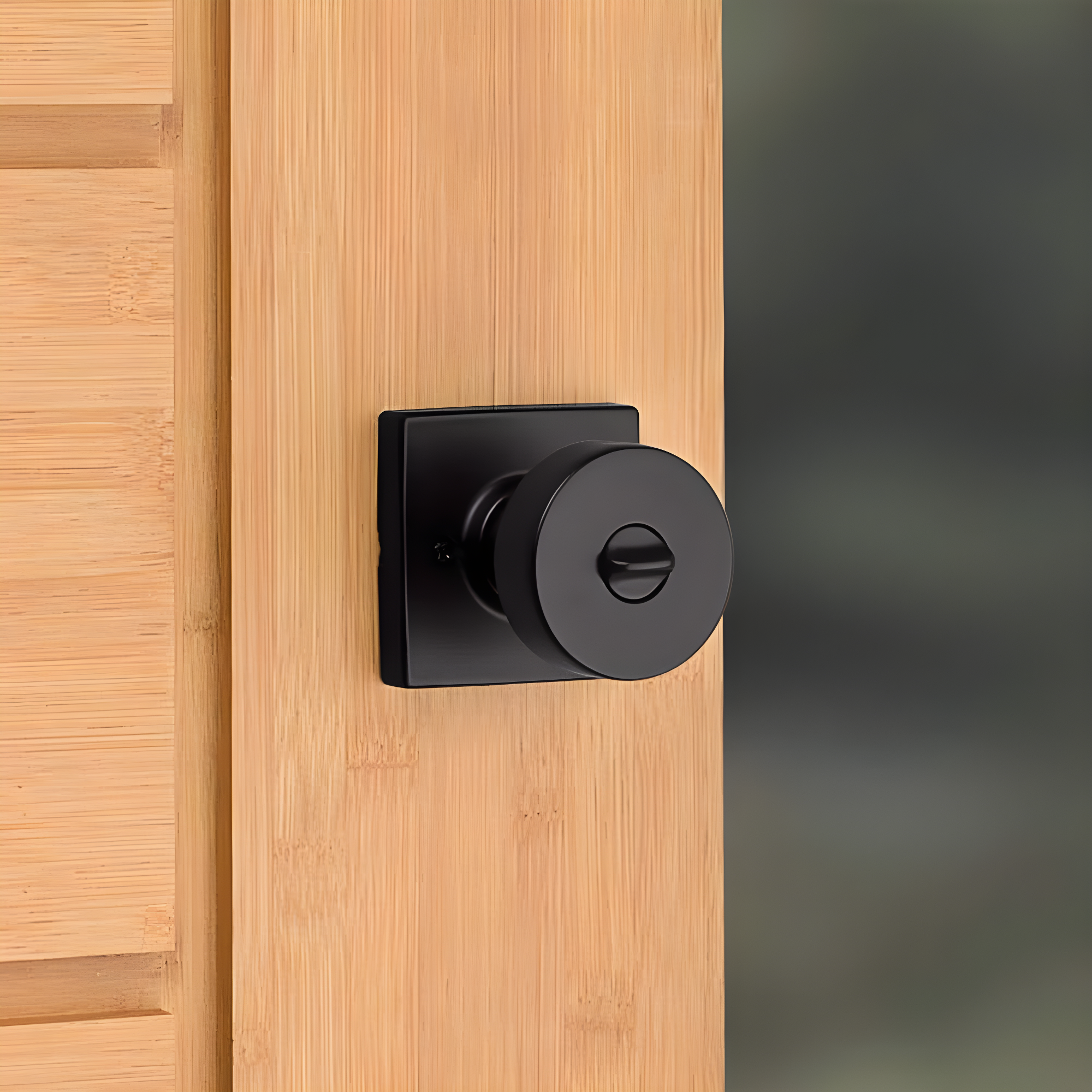 Pismo Keyed Door Knob with Square Rosette and Smartkey