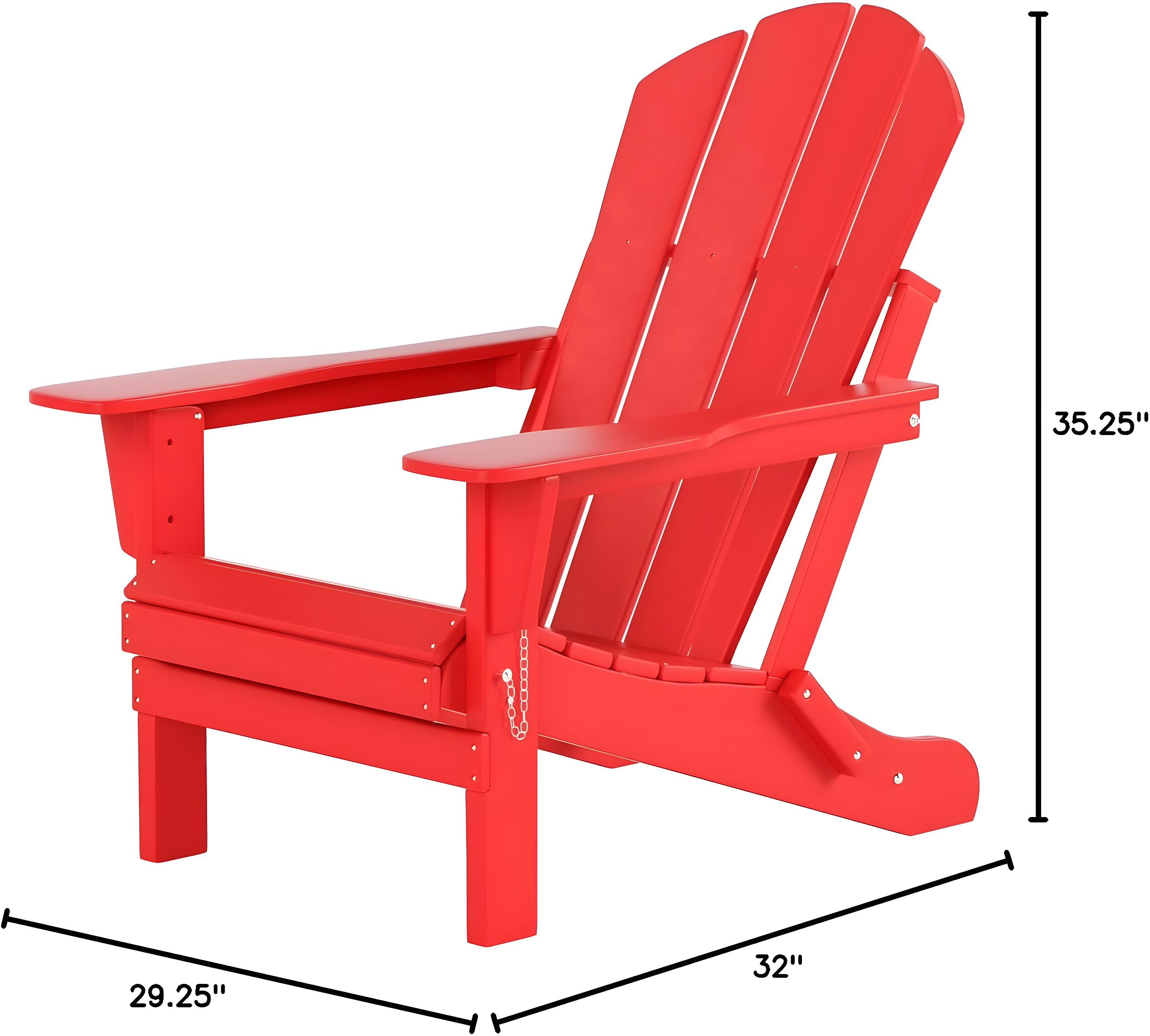 Red Poly Adirondack Outdoor Folding Armchair Set of 2