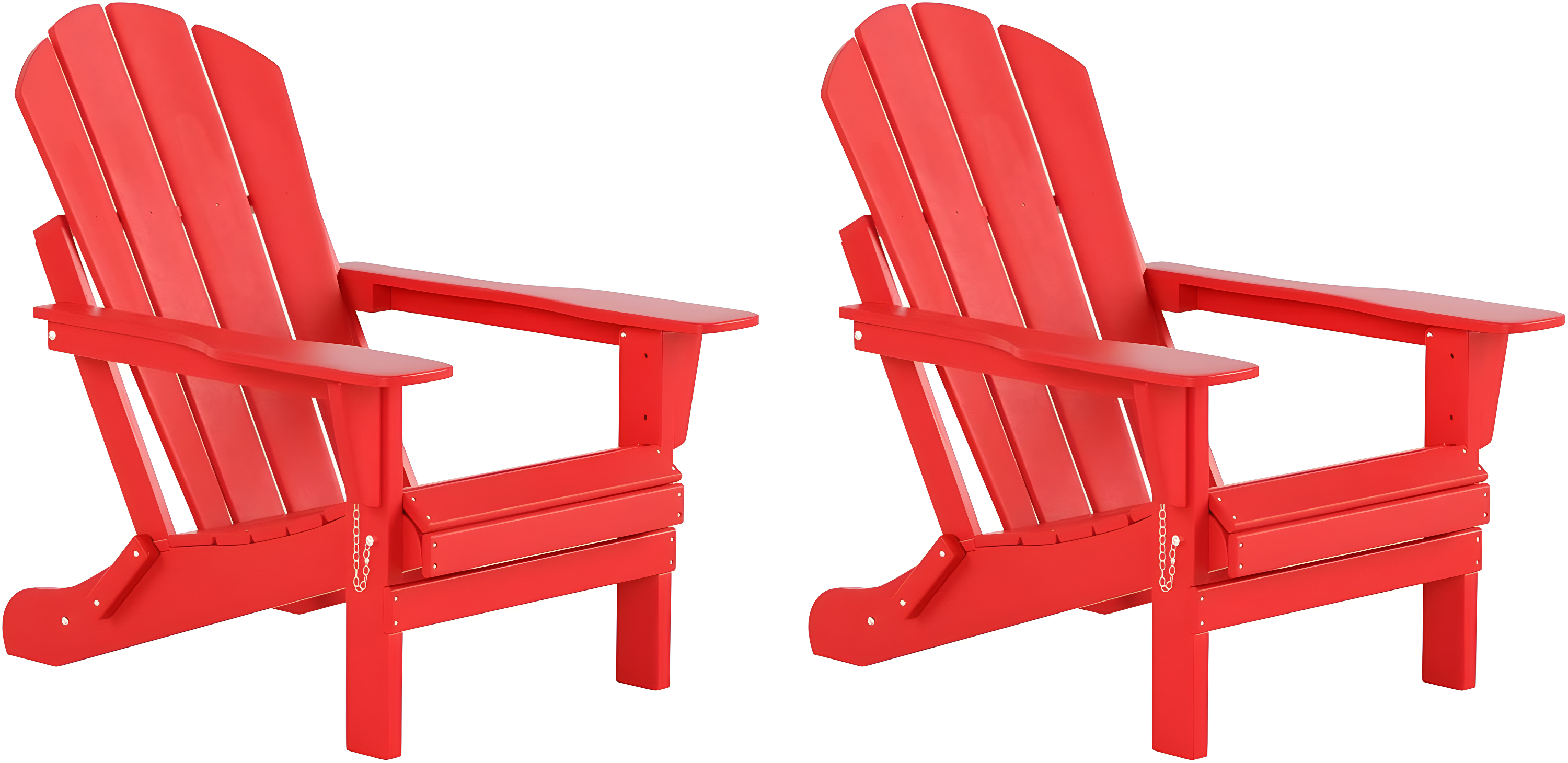 Red Poly Adirondack Outdoor Folding Armchair Set of 2