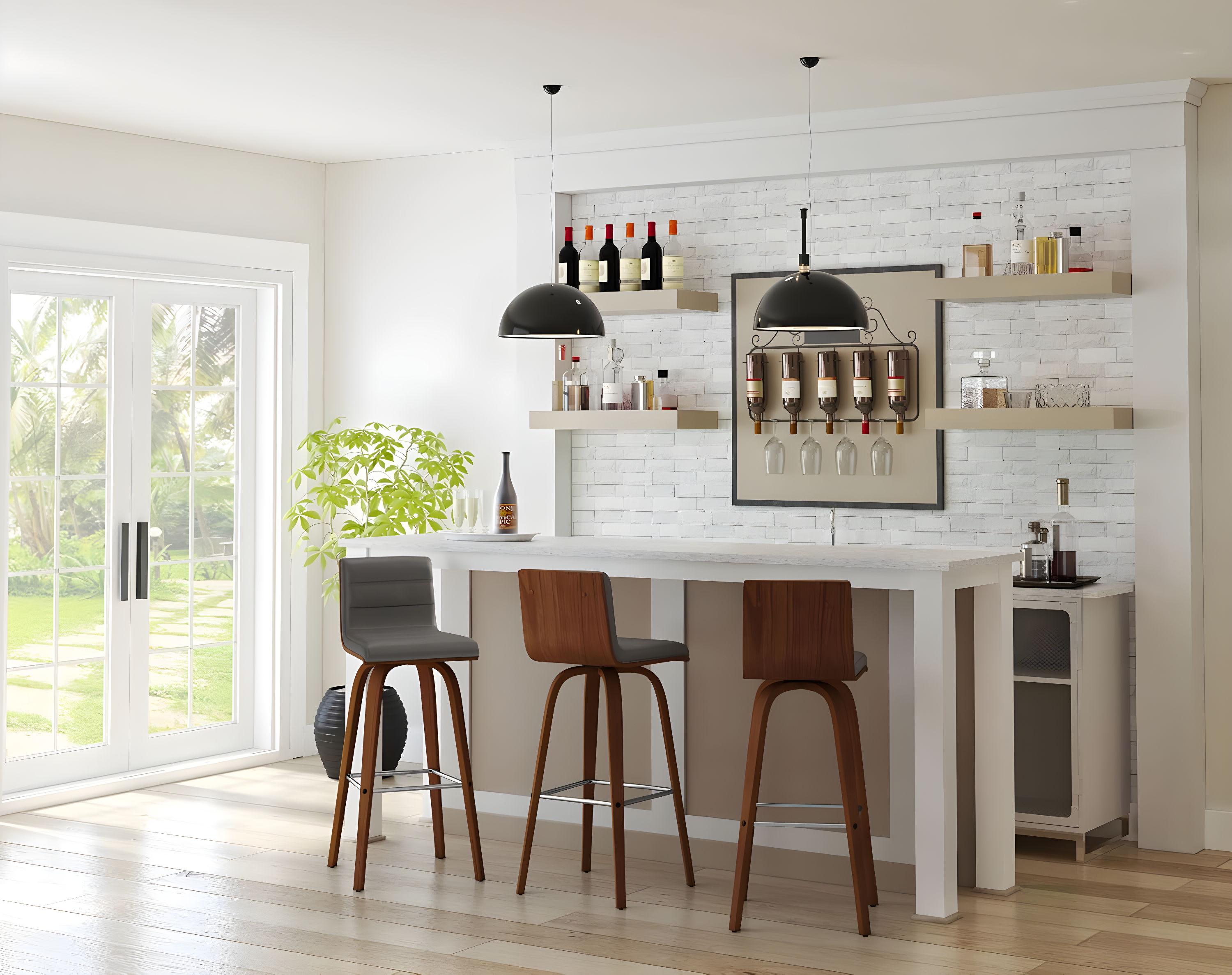 30" Vienna Faux Leather Barstool - Armen Living