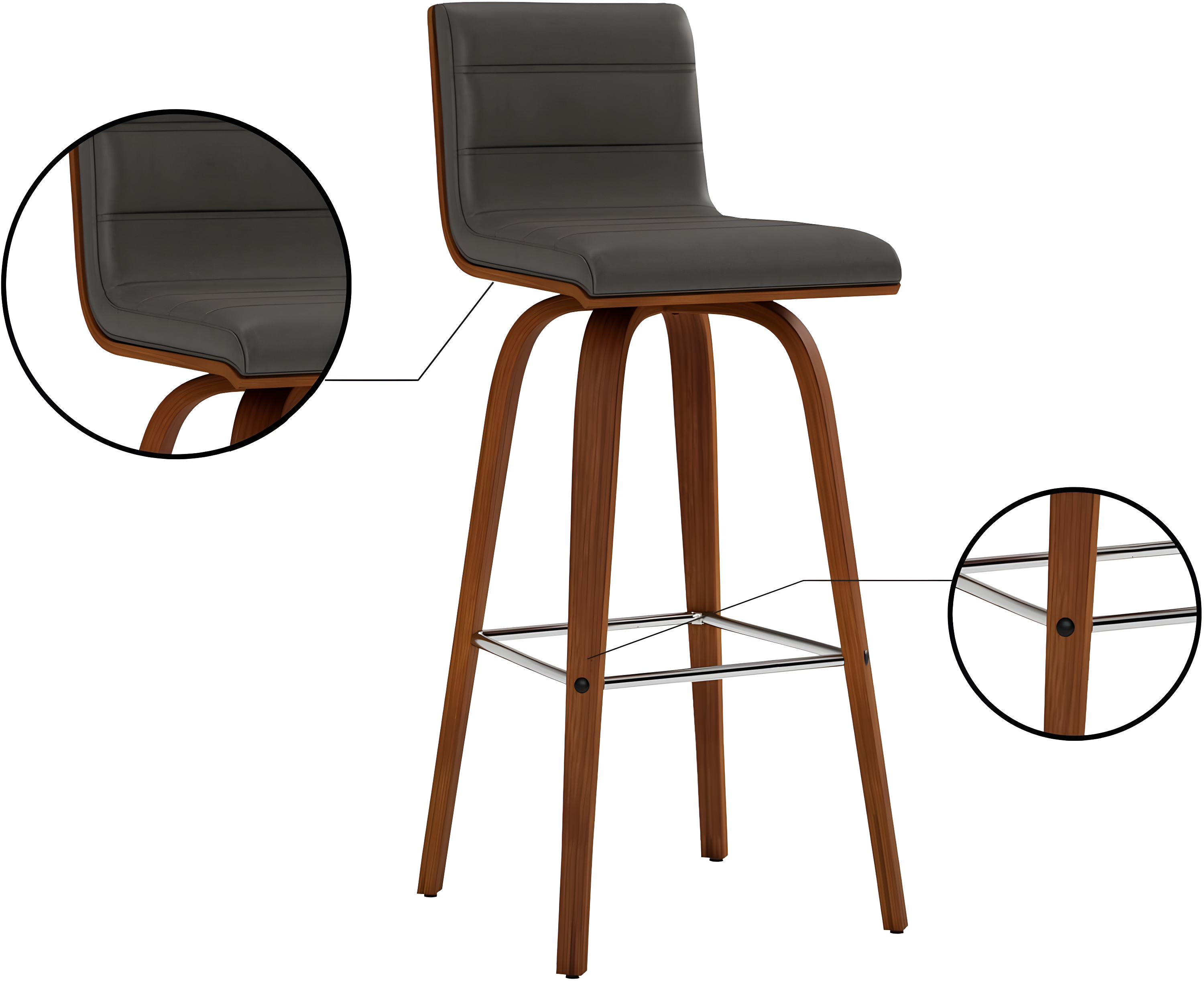 30" Vienna Faux Leather Barstool - Armen Living