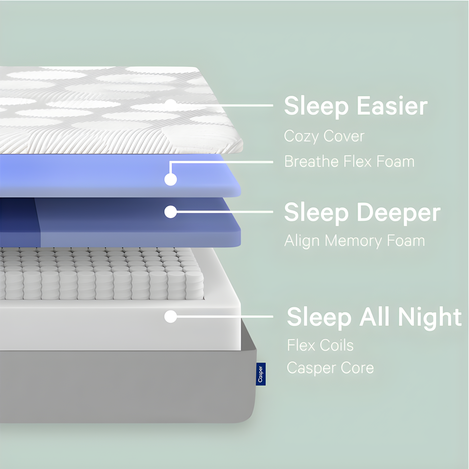 Casper Sleep Original Foam Hybrid 11" Medium Firm Memory Foam Mattress