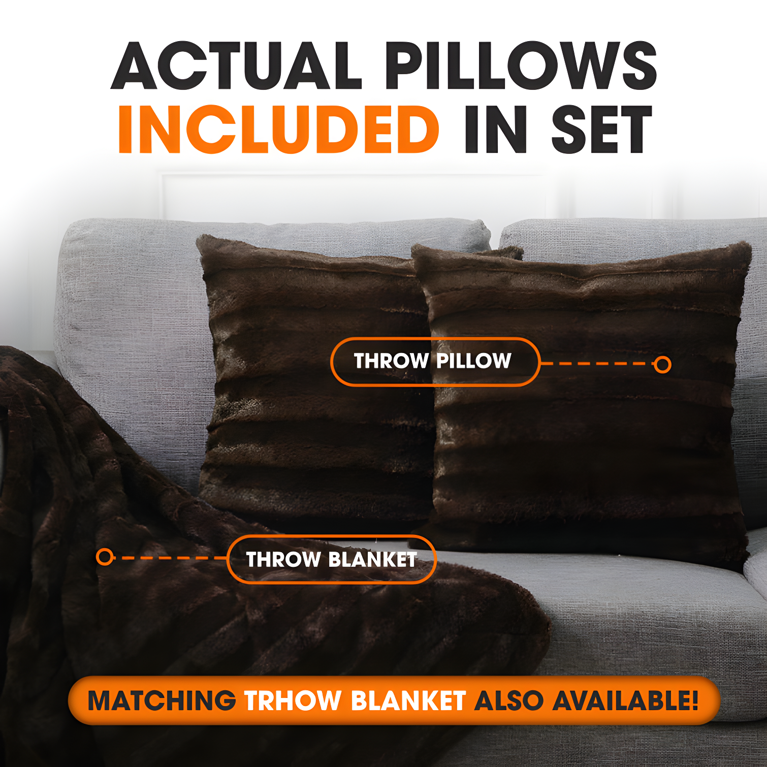 Cheer Collection FRBIN Square Pillow Cover & Insert (Set of 2)