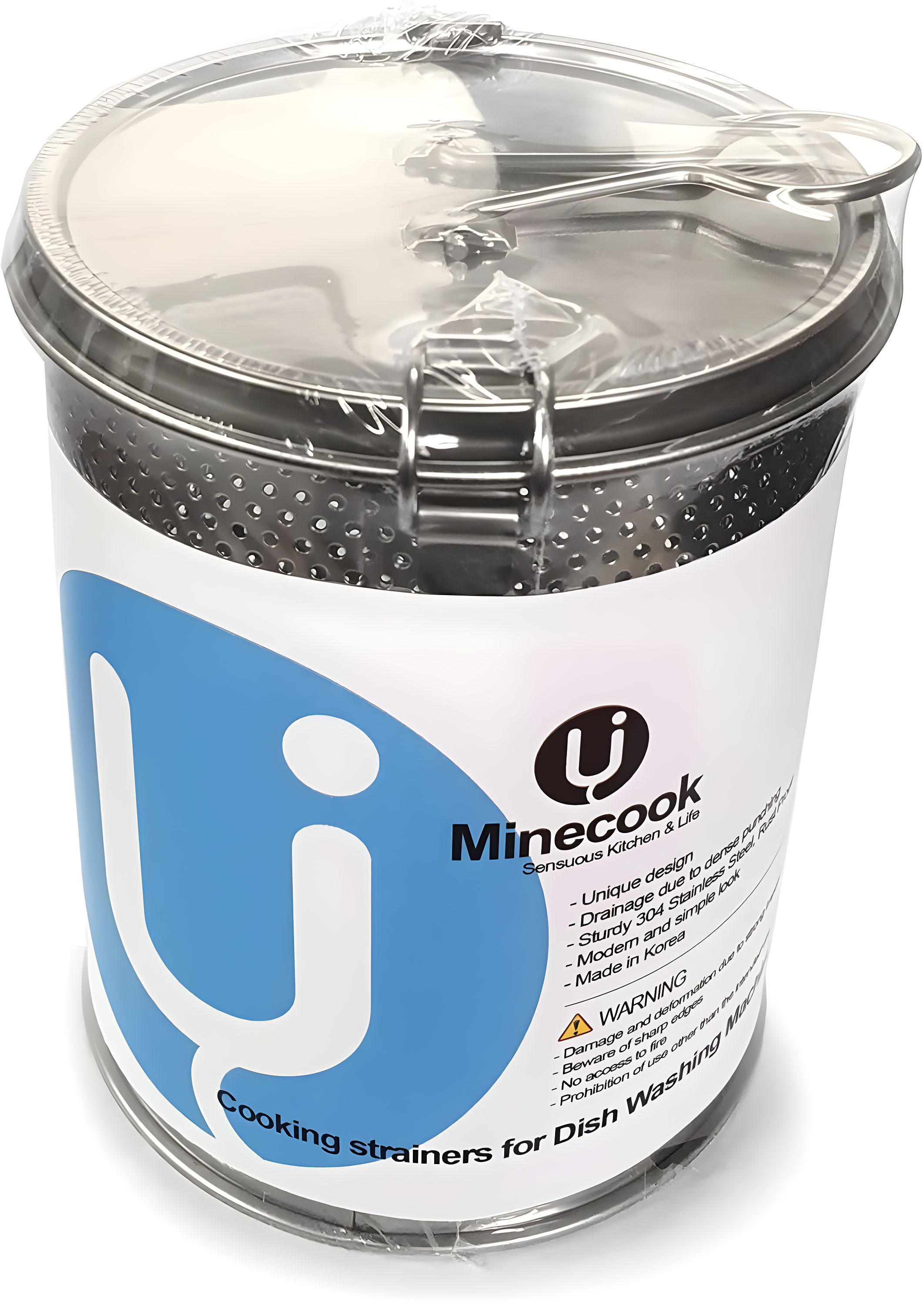 Commercial Grade D 3.9" X H 5.3" Genuine Stainless Steel 18/8 Perforated Strainer - One Touch Lock System - Restaurant & Home Use|Commercial Grade D. 3.9"x H. 5.3" - Genuine 18/8 Stainless Steel Perfo