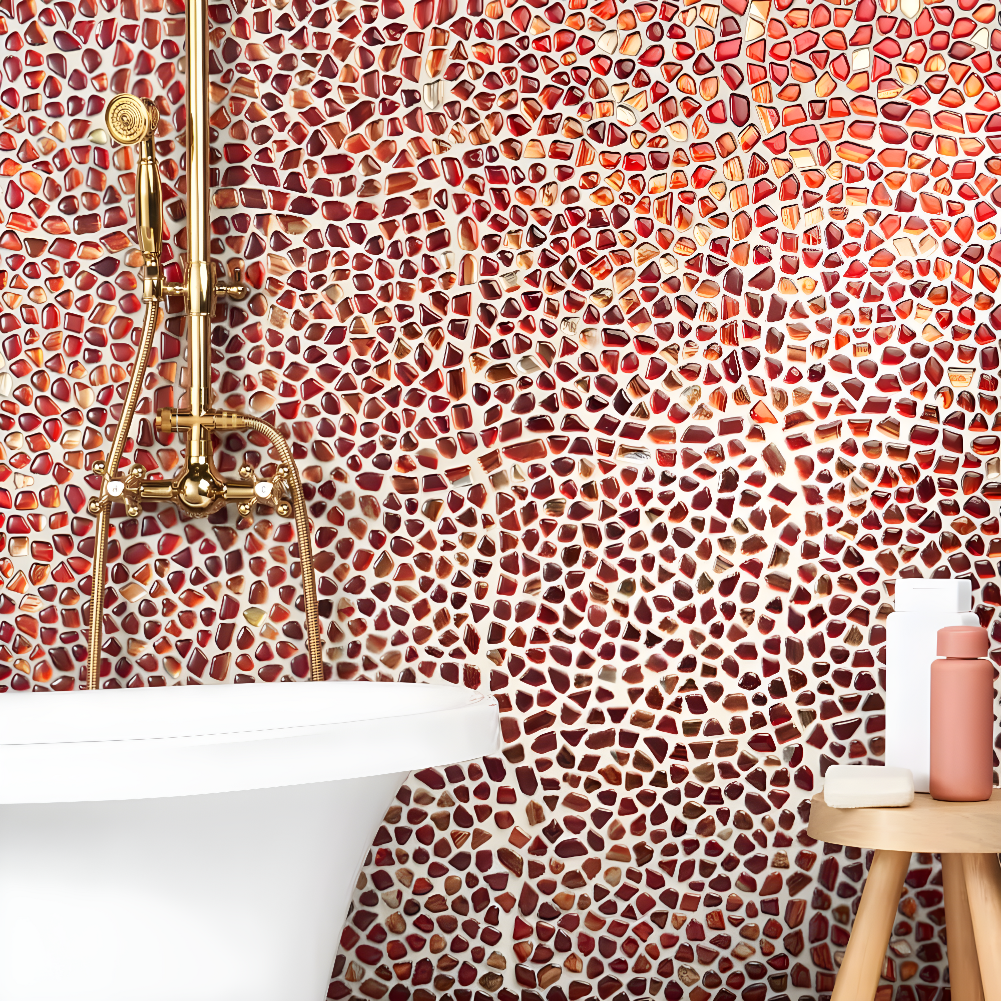 Bond Tile Fractal Pebble 11.88 in. x 11.88 in. Polished Glass Wall Mosaic Tile (0.98 Sq. Ft. / Each)