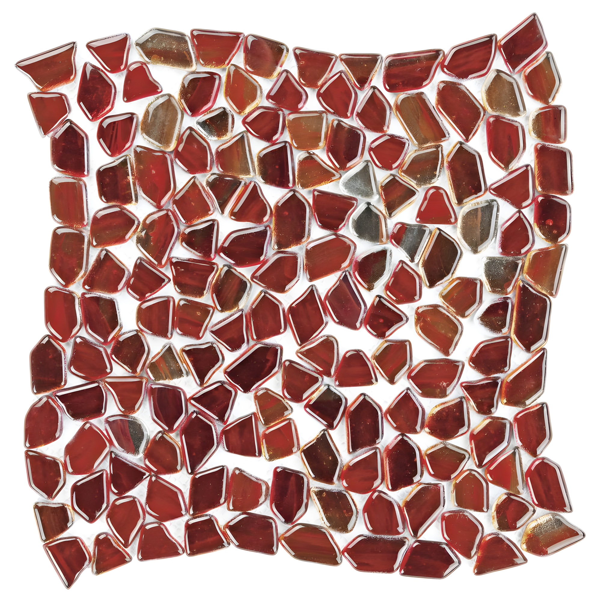 Bond Tile Fractal Pebble 11.88 in. x 11.88 in. Polished Glass Wall Mosaic Tile (0.98 Sq. Ft. / Each)