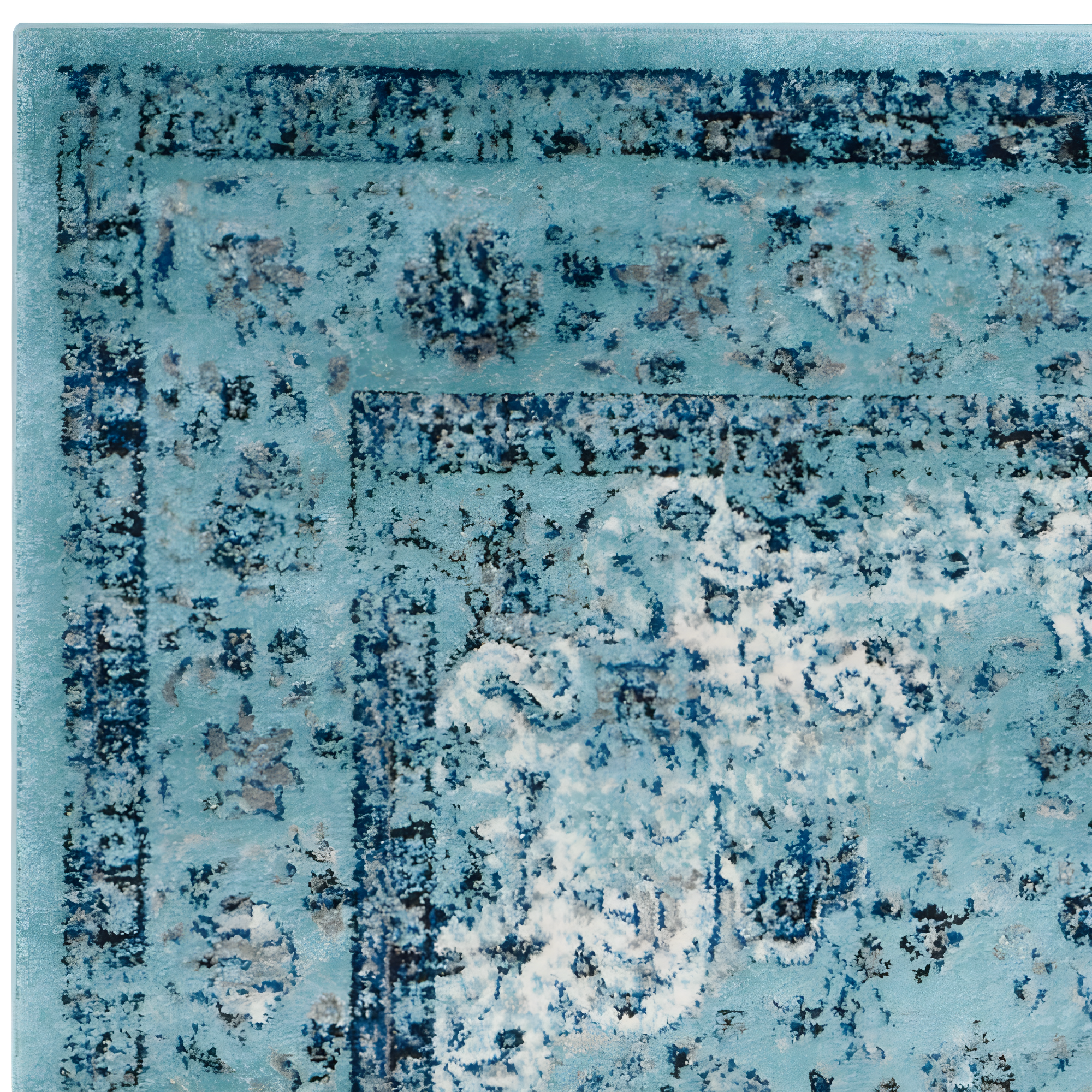 Evoke EVK220 Power Loomed Area Rug - Light Blue/Light Blue - 6'7"x9' - Safavieh.