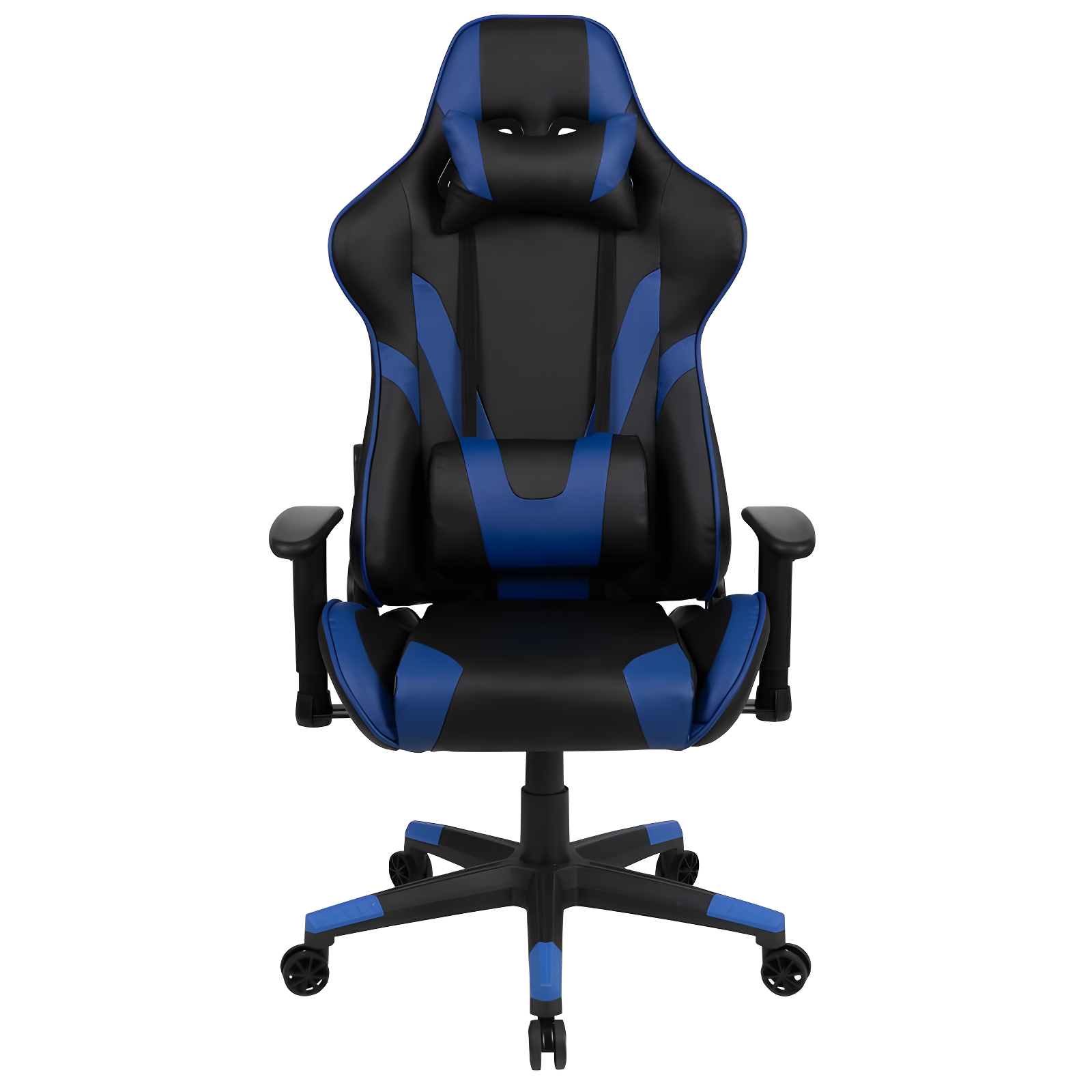 Flash Furniture X20 Gaming Chair Racing Office Ergonomic Computer PC Adjustable Swivel Chair with Reclining Back in Blue LeatherSoft
