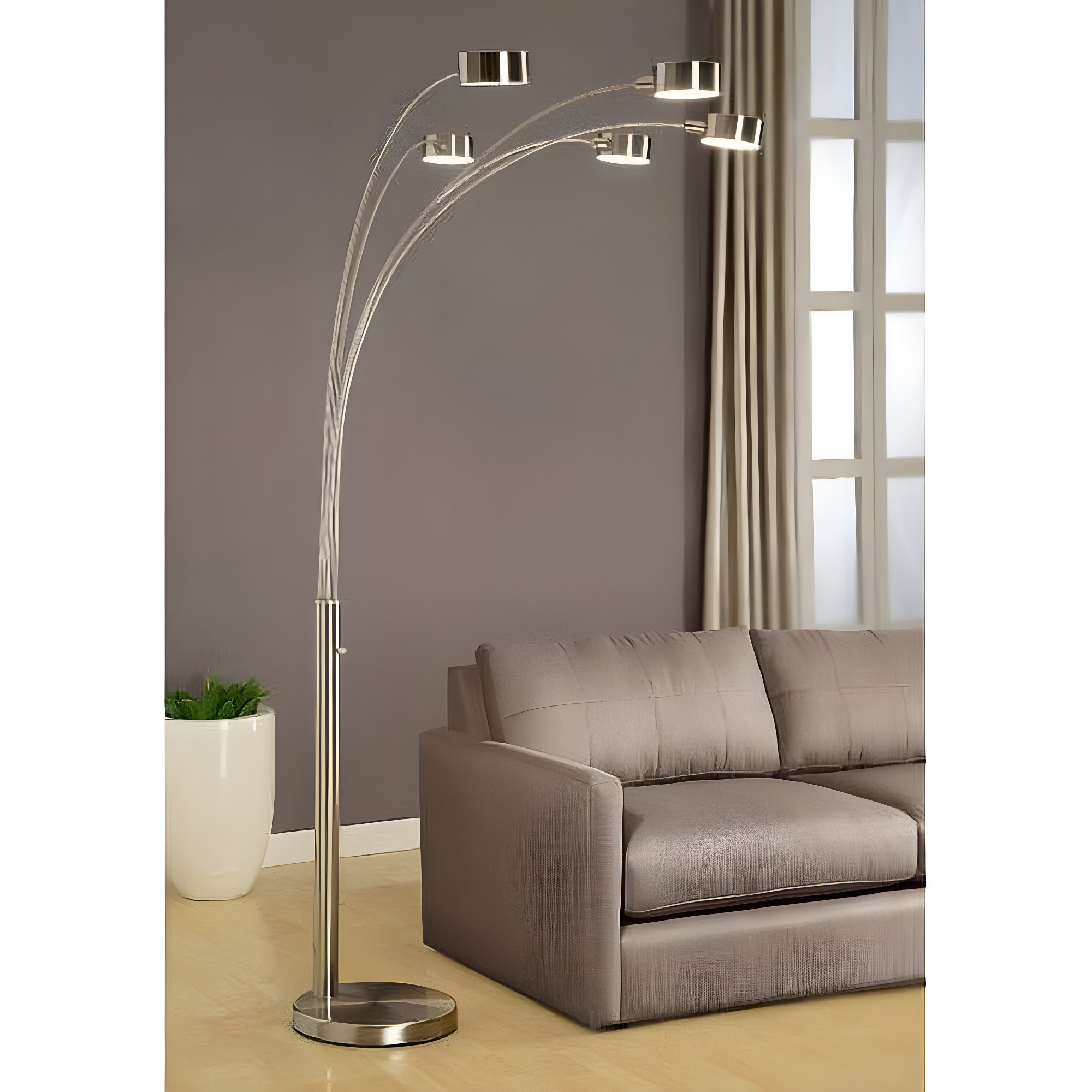 Wade Logan® Alisson 88'' Brushed Nickel Tree Floor Lamp