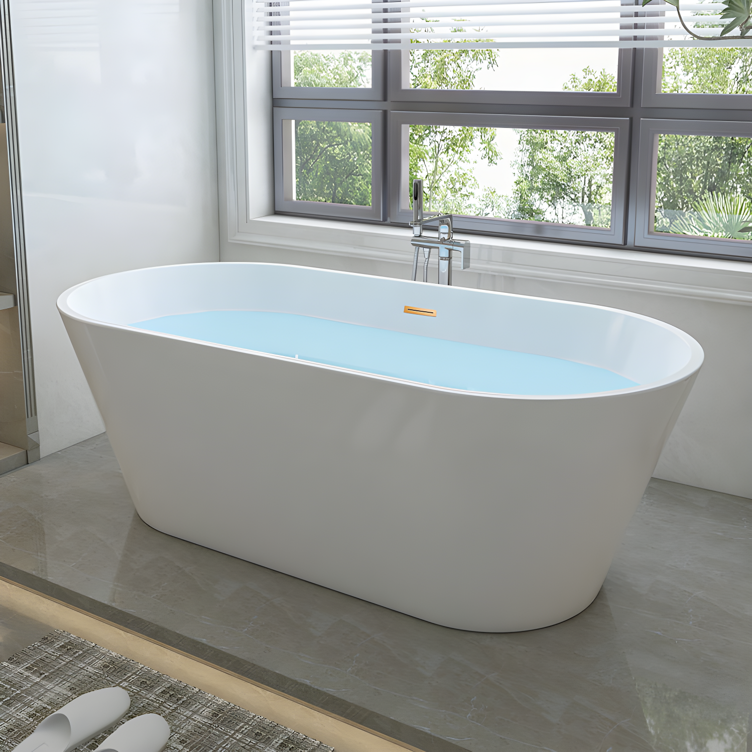 67'' x 32'' Freestanding Soaking Acrylic Bathtub