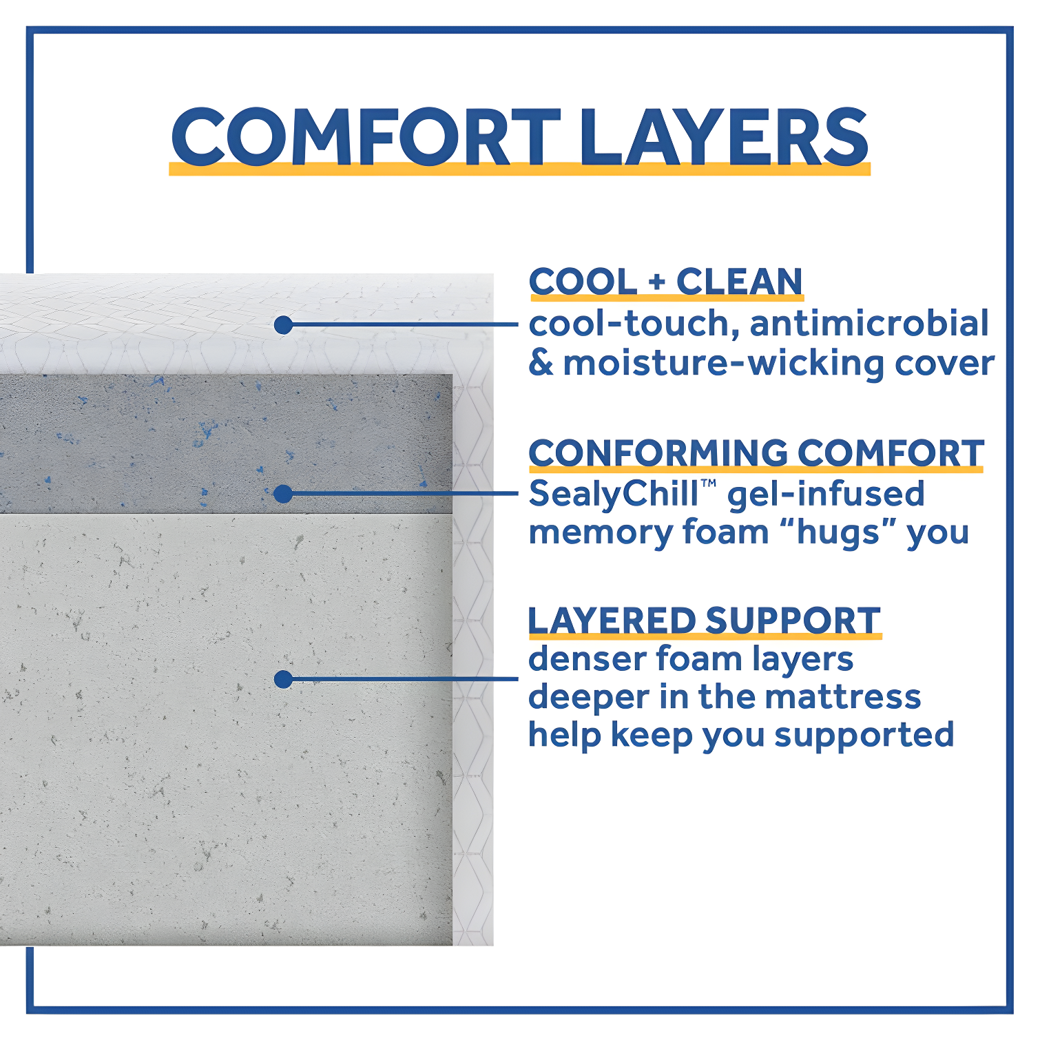 Sealy Sealy Cool and Clean 8" Medium Memory Foam Mattress