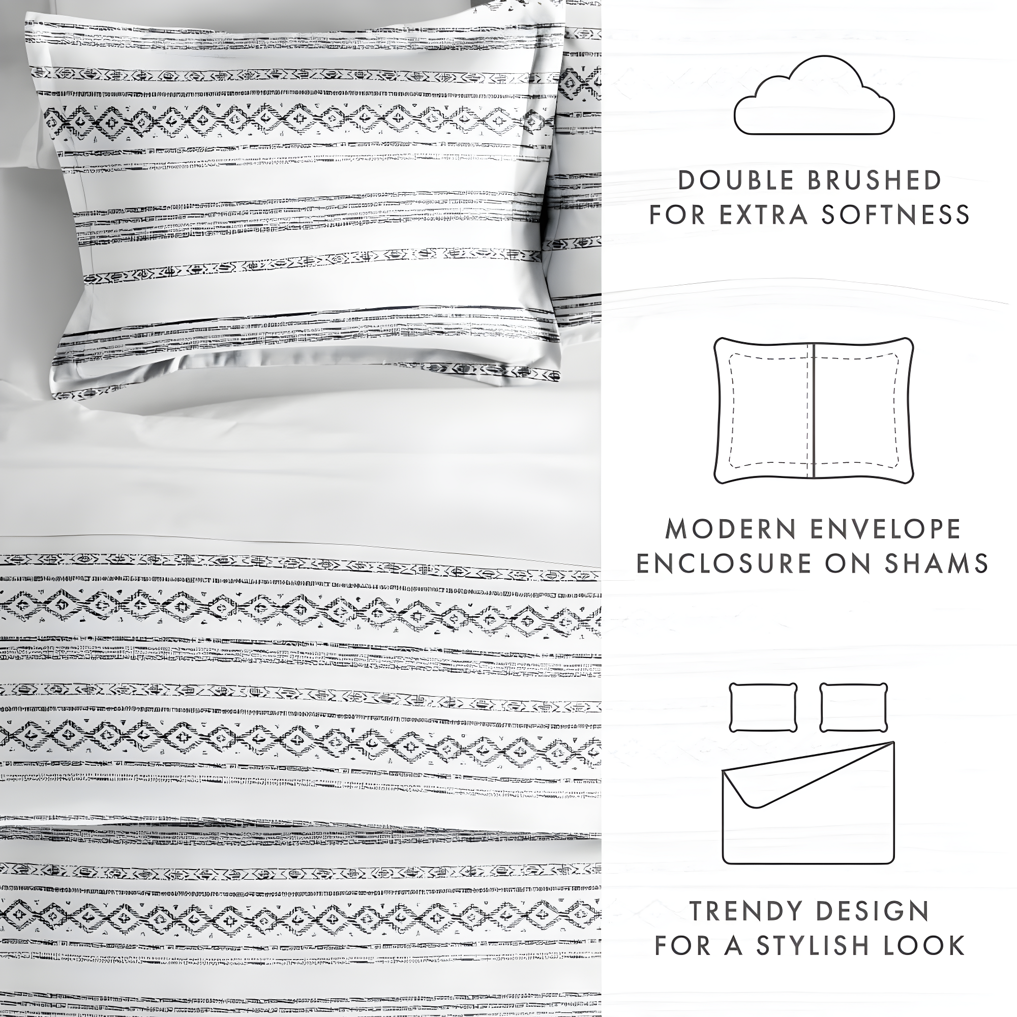 Geo Threads Pattern Duvet Cover Set