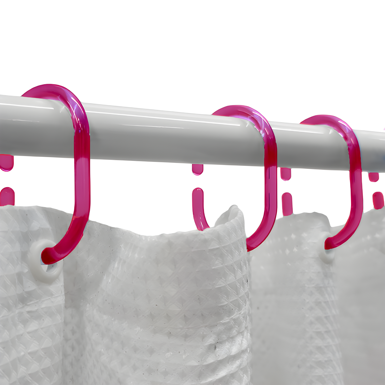 Evideco Solid Plastic Shower Curtain Hooks Rings (Set of 12)