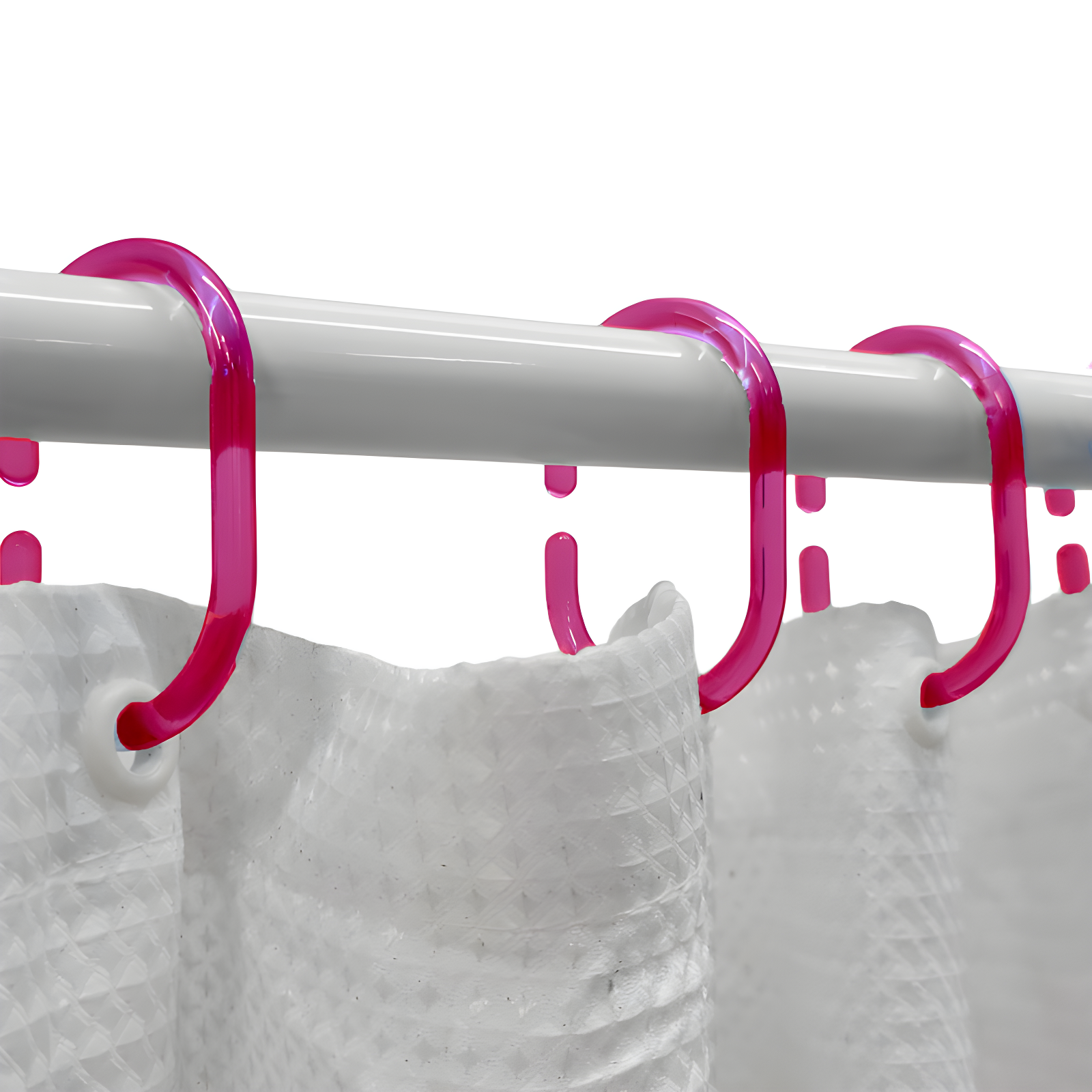 Evideco Solid Plastic Shower Curtain Hooks Rings (Set of 12)
