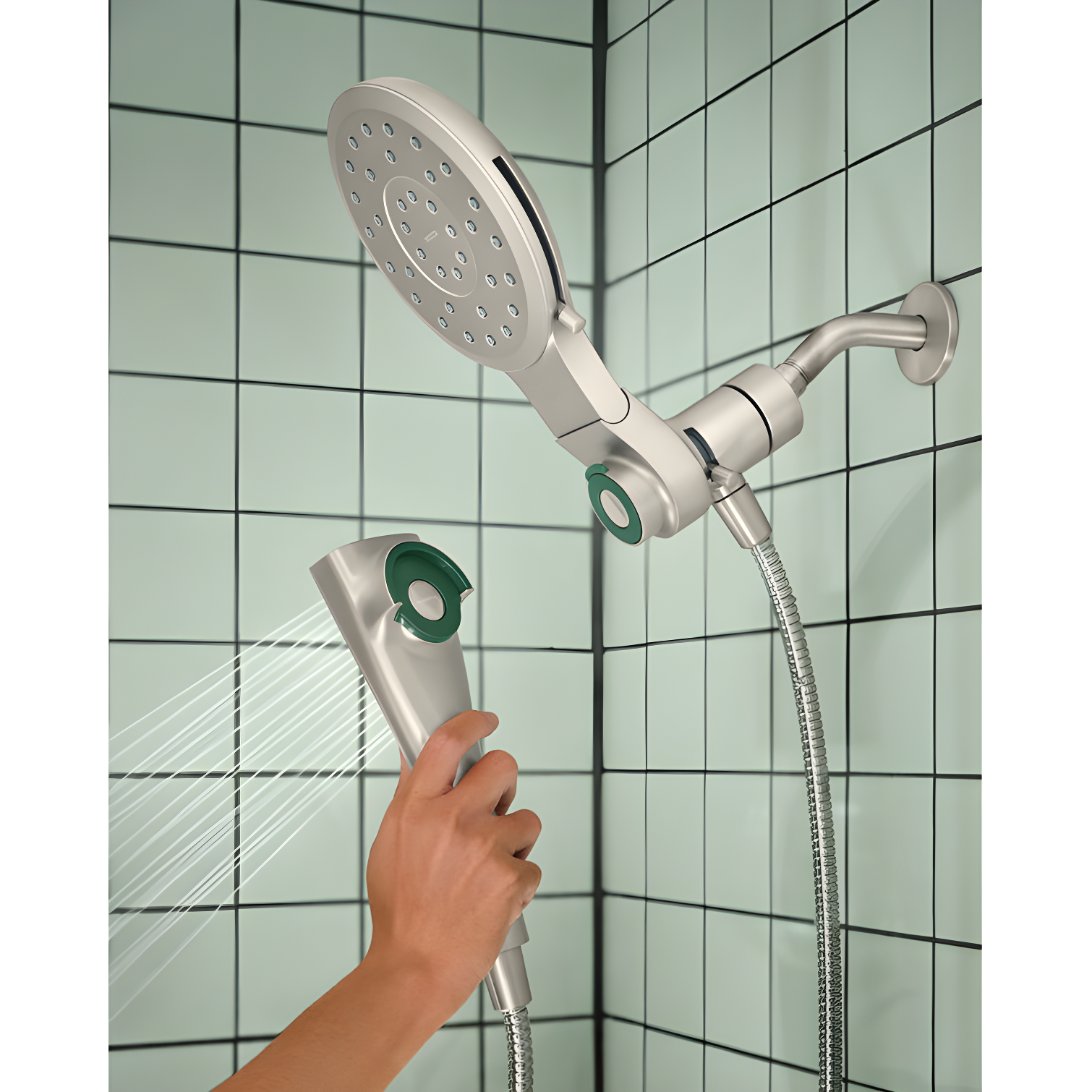 Verso 1.75 GPM Rainshower/Handshower Combination with Infiniti Dial and Magnetix Docking