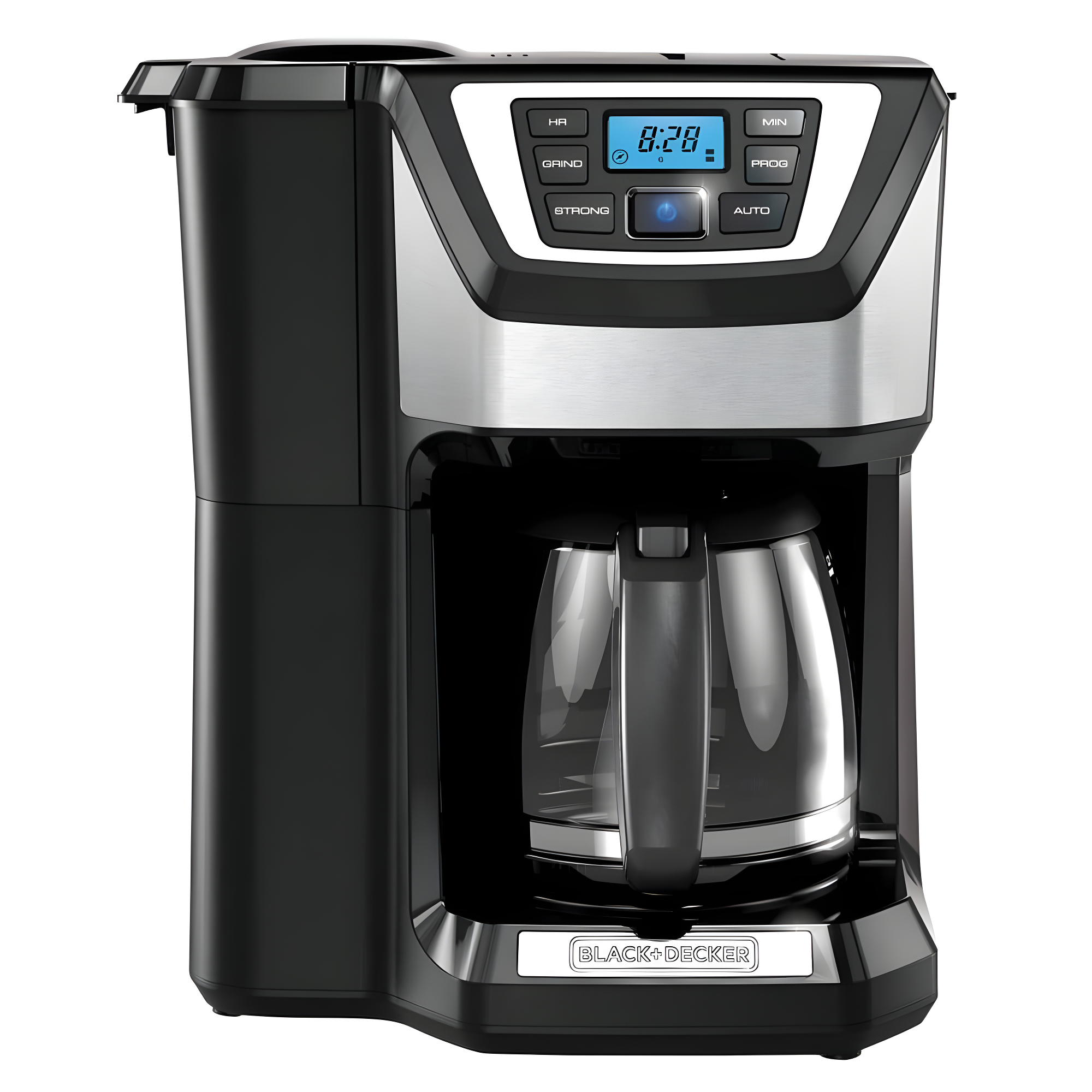 BLACK+DECKER 12-Cup Mill and Brew Coffee Maker, Automatic Grind and Brew Drip Coffee Machine, Programmable, Sneak-A-Cup, Reusable Filter