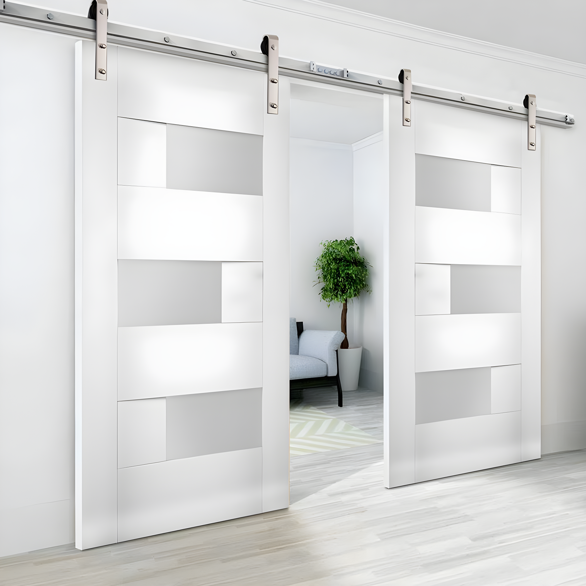 Sete Frosted Glass Standard White Door Slab