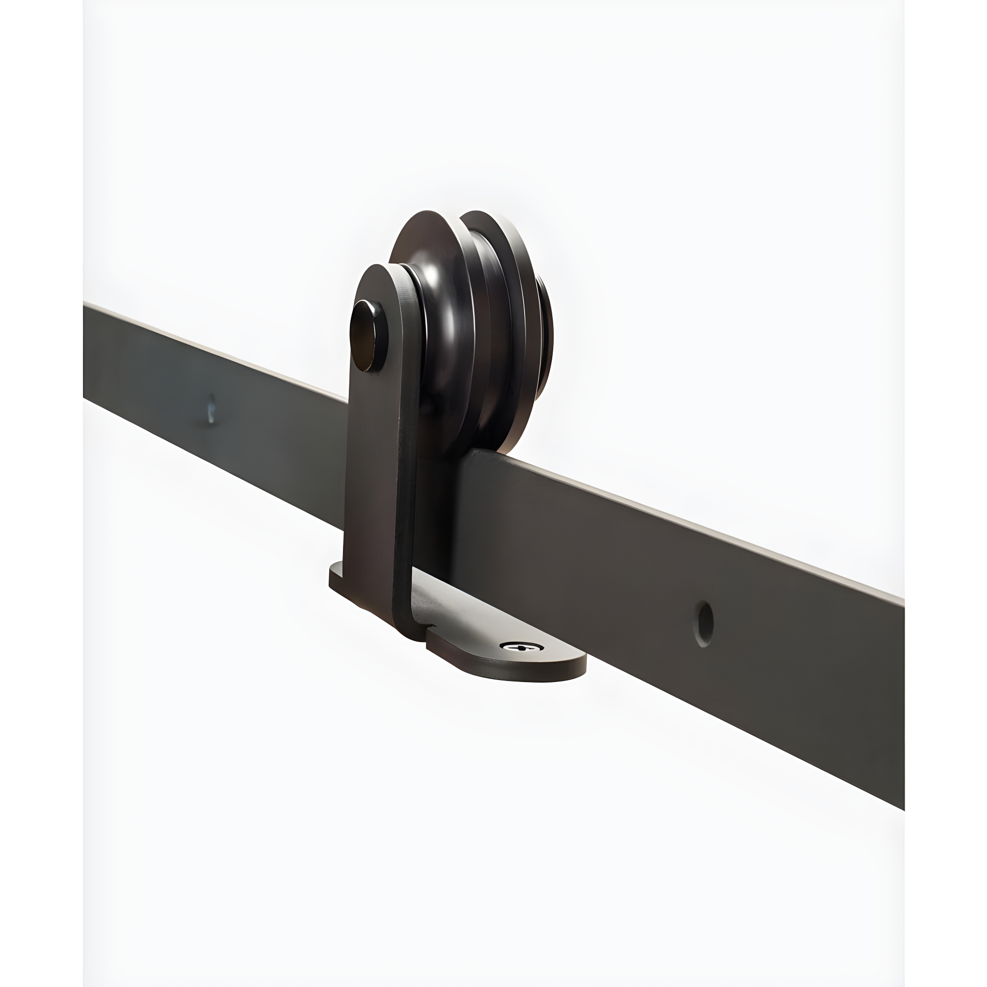 78 in Soft Close Black Solid Steel Sliding Rolling Barn Door Hardware Kit for Single Wood Doors