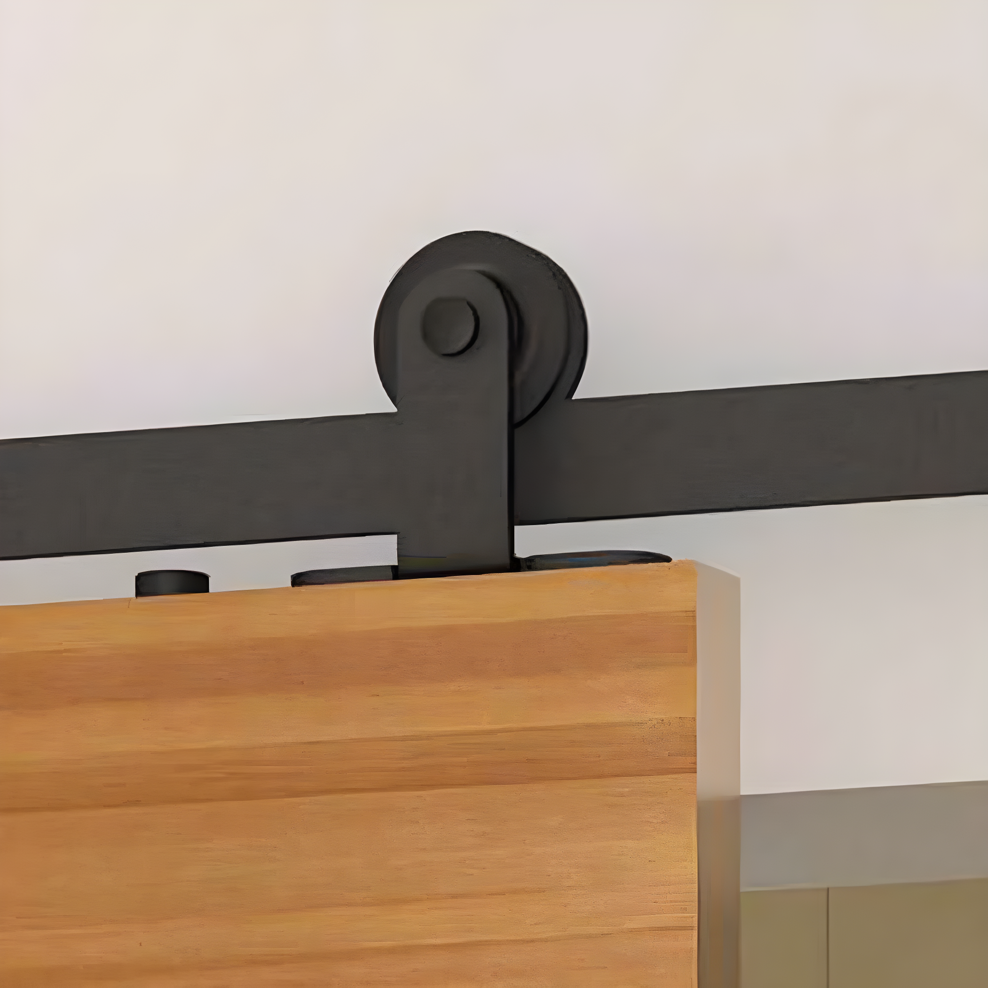78 in Soft Close Black Solid Steel Sliding Rolling Barn Door Hardware Kit for Single Wood Doors