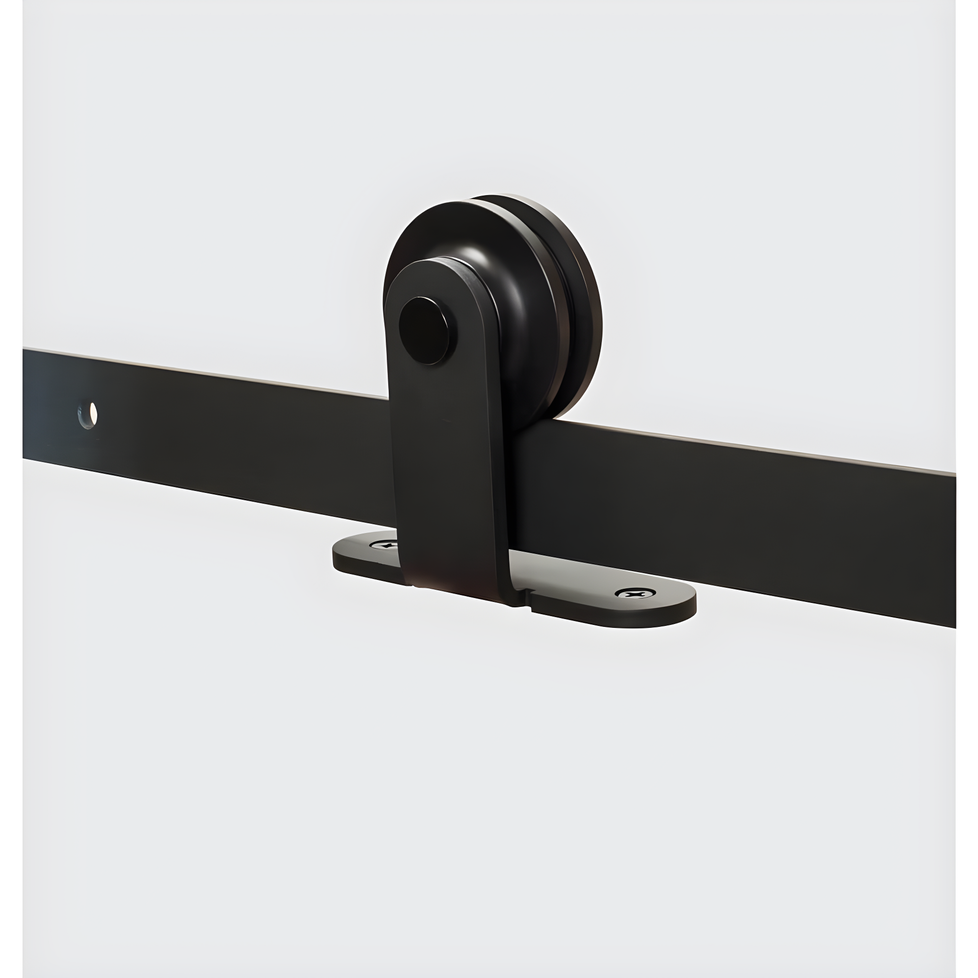 78 in Soft Close Black Solid Steel Sliding Rolling Barn Door Hardware Kit for Single Wood Doors