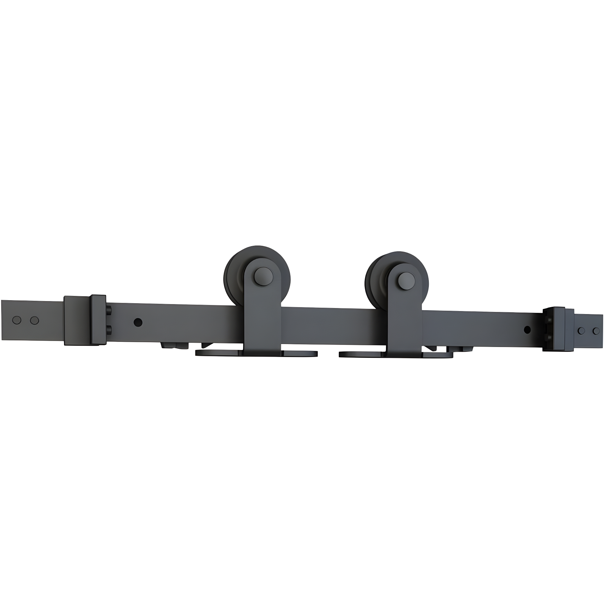 78 in Soft Close Black Solid Steel Sliding Rolling Barn Door Hardware Kit for Single Wood Doors