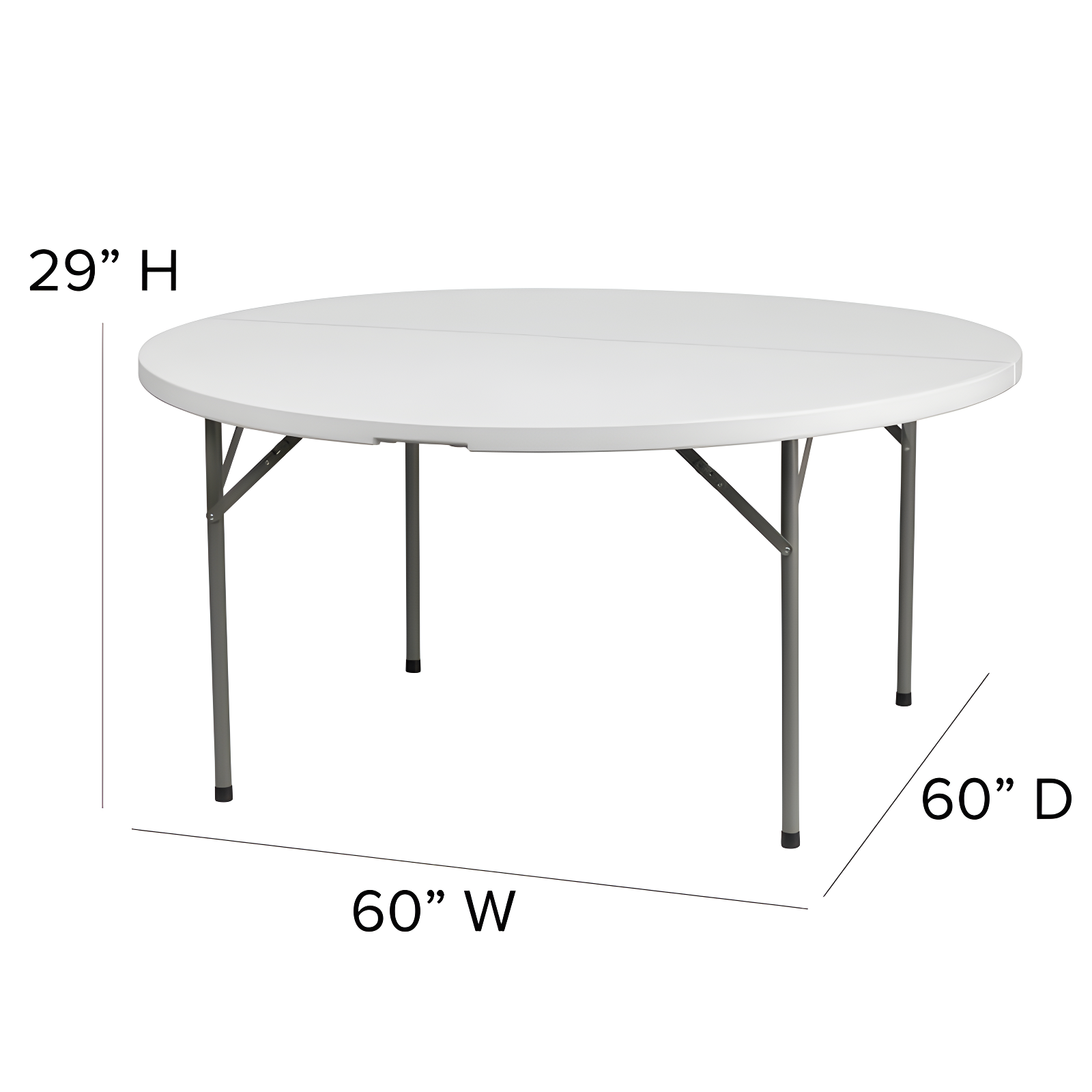 Noah 5' Round Plastic Event Folding Table by Flash Furniture
