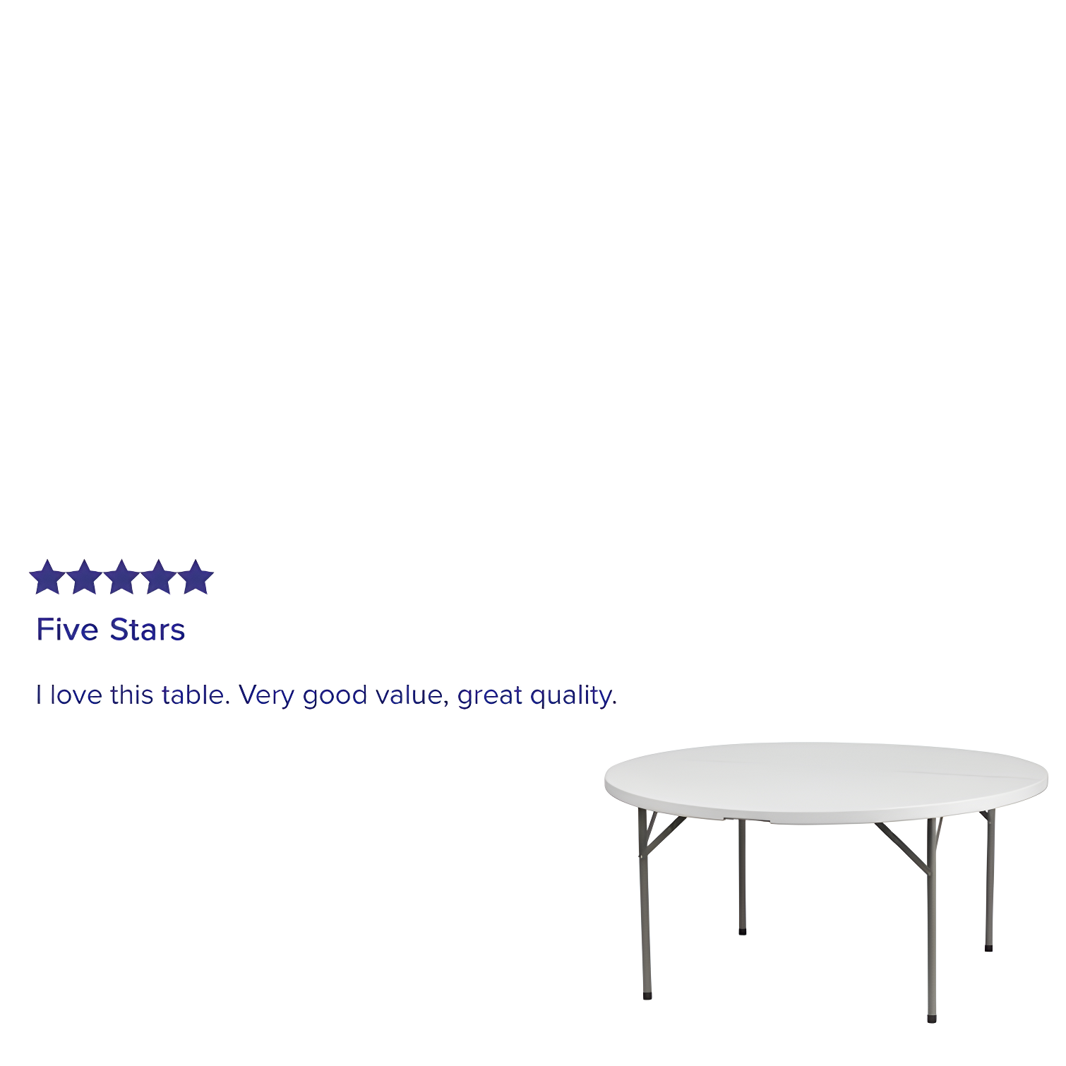 Noah 5' Round Plastic Event Folding Table by Flash Furniture
