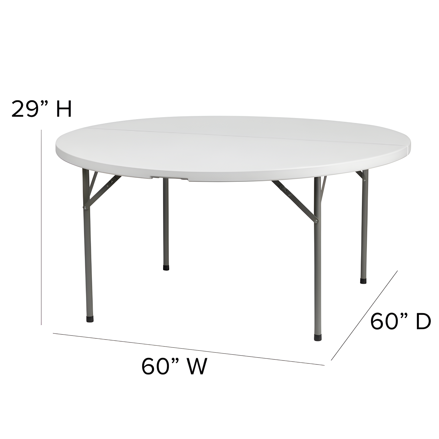Noah 5' Round Plastic Event Folding Table by Flash Furniture