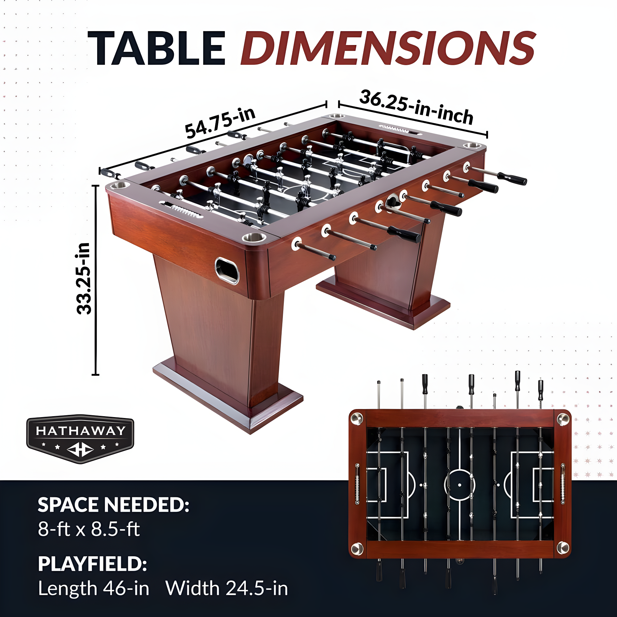 Hathaway Games Millennium 54.75'' Wood Foosball Table