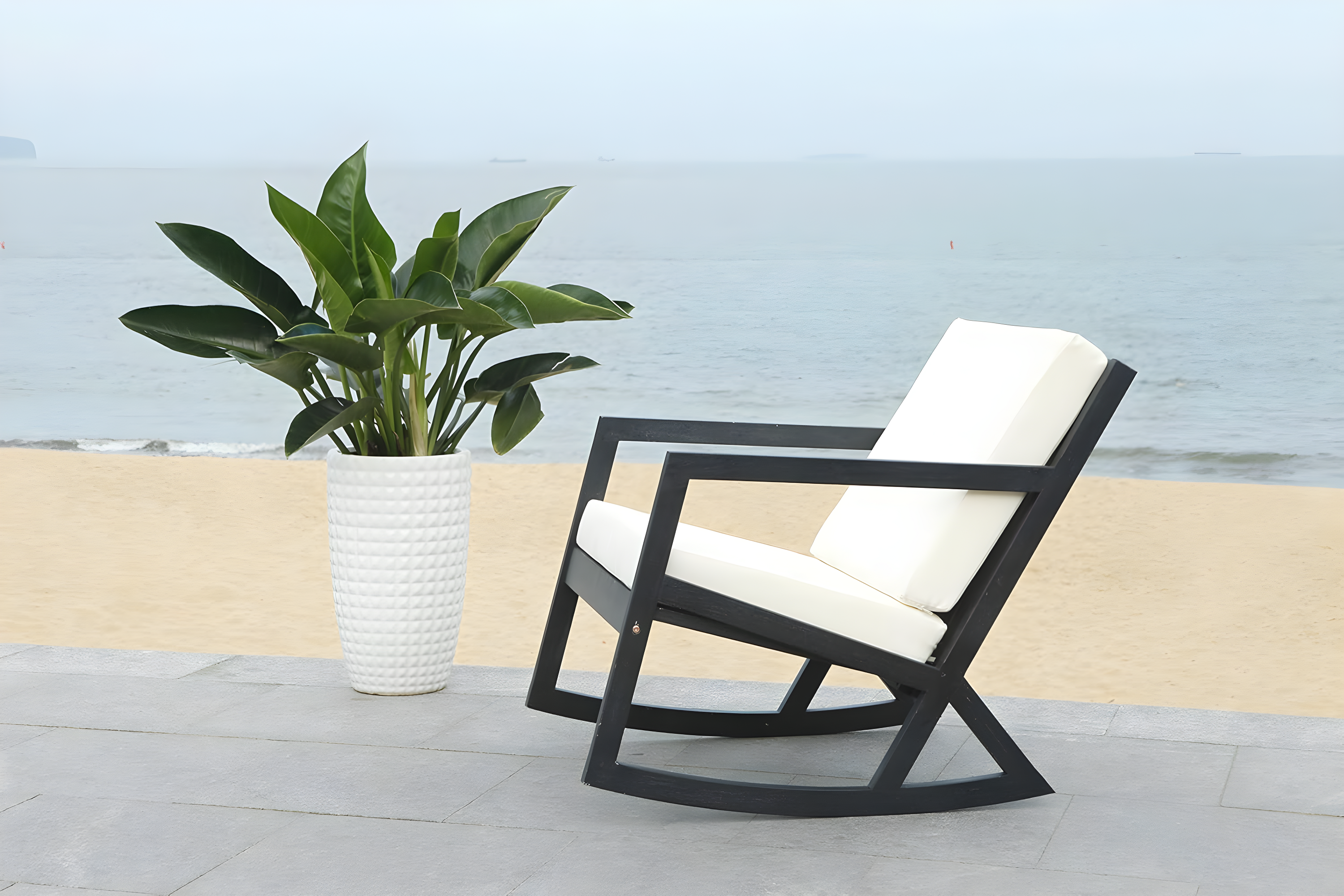 Vernon Rocking Chair - Black/Beige - Safavieh.