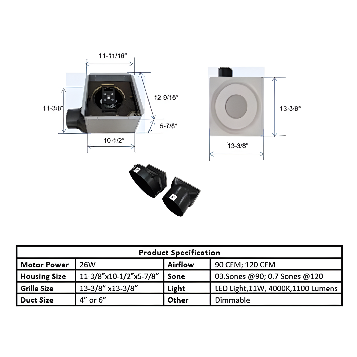 SlimFit 120 CFM Bathroom Fan
