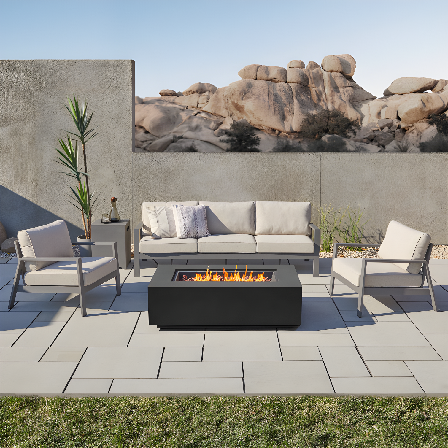 AEGEAN Propane / Natural Gas Outdoor Fire Pit Table