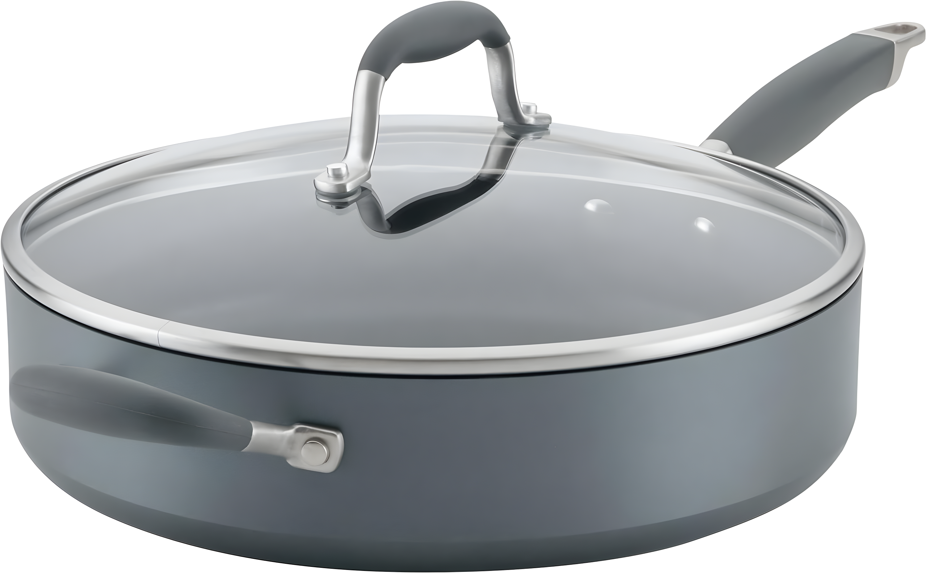 Anolon Advanced Home Hard Anodized Nonstick Sauté Pan with Helper Handle and Lid, 5 Quart