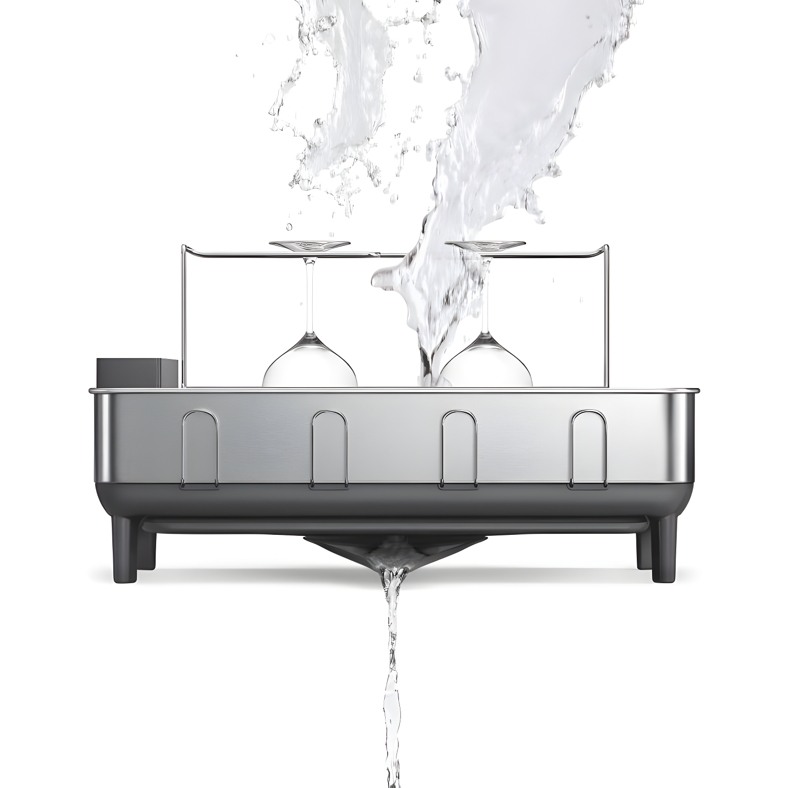 Simplehuman Kitchen Dish Drying Rack, Brushed Stainless Steel