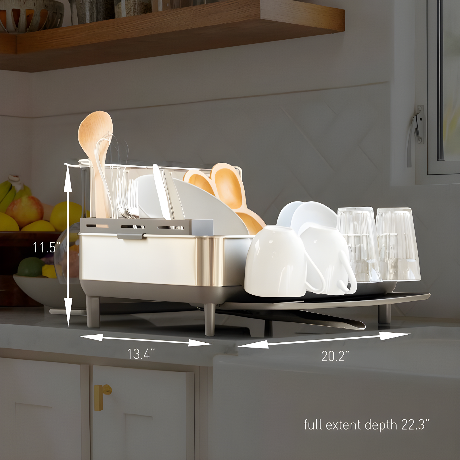 Simplehuman Kitchen Dish Drying Rack, Brushed Stainless Steel