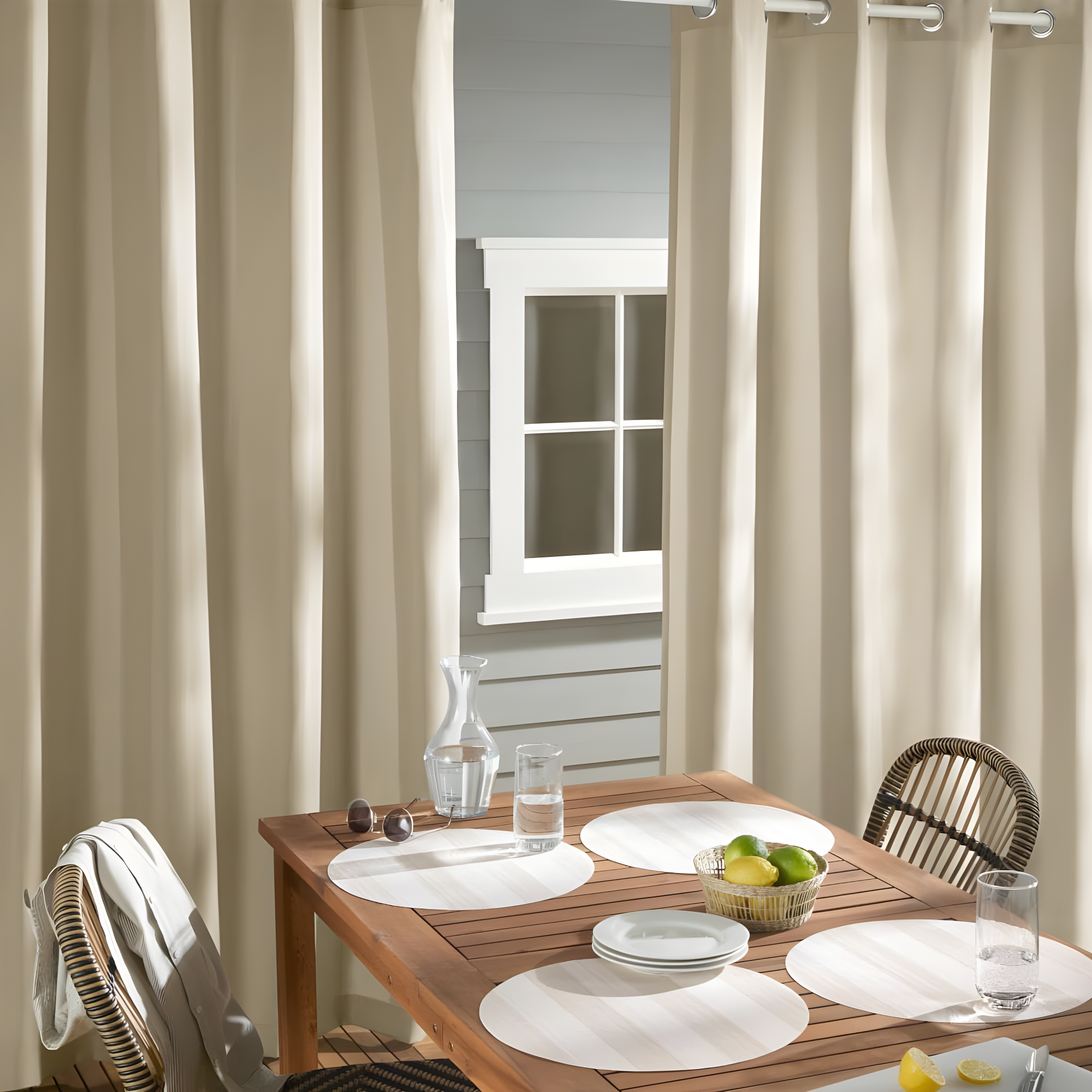 Cabana Solid Heavyweight Indoor Outdoor Curtains