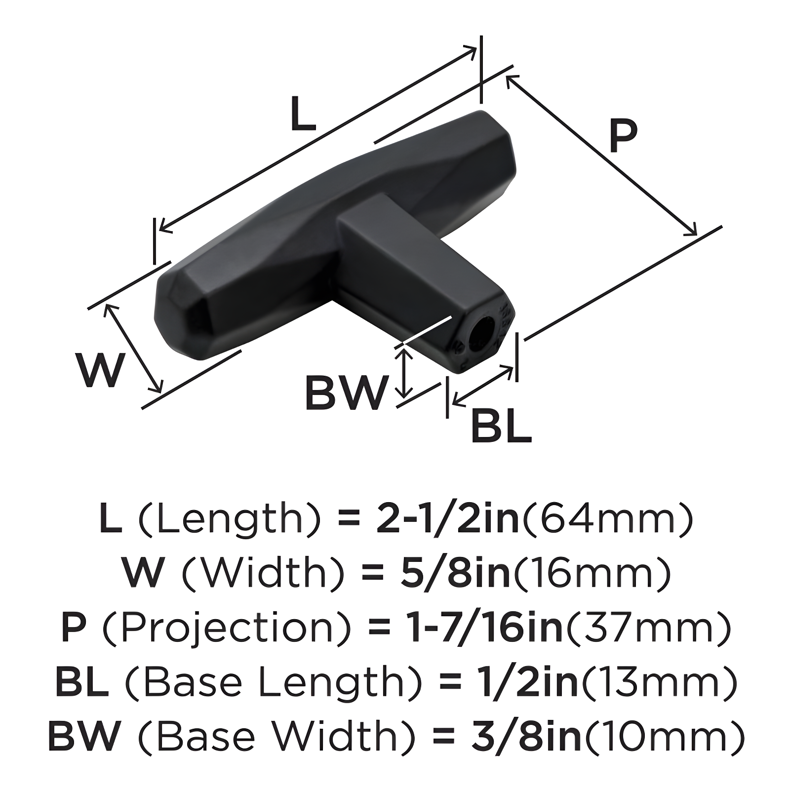 Amerock St. Vincent 1 7/16" Length Bar Knob