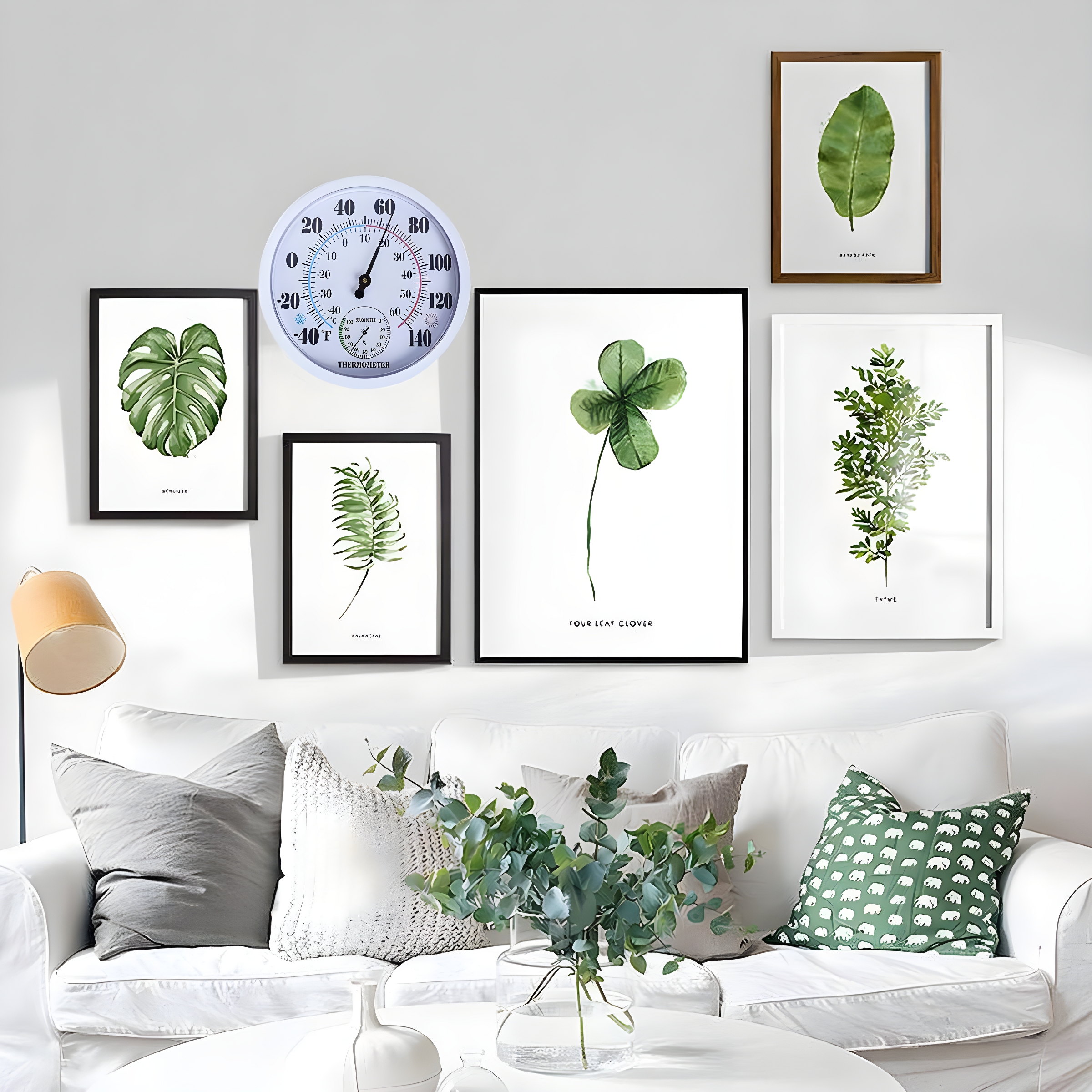 Uanit Indoor Outdoor Thermometer Large Numbers Wall Thermometer Hygrometer Waterproof Does not Require Battery Wireless Hanging Hygrometer Garden Decoration