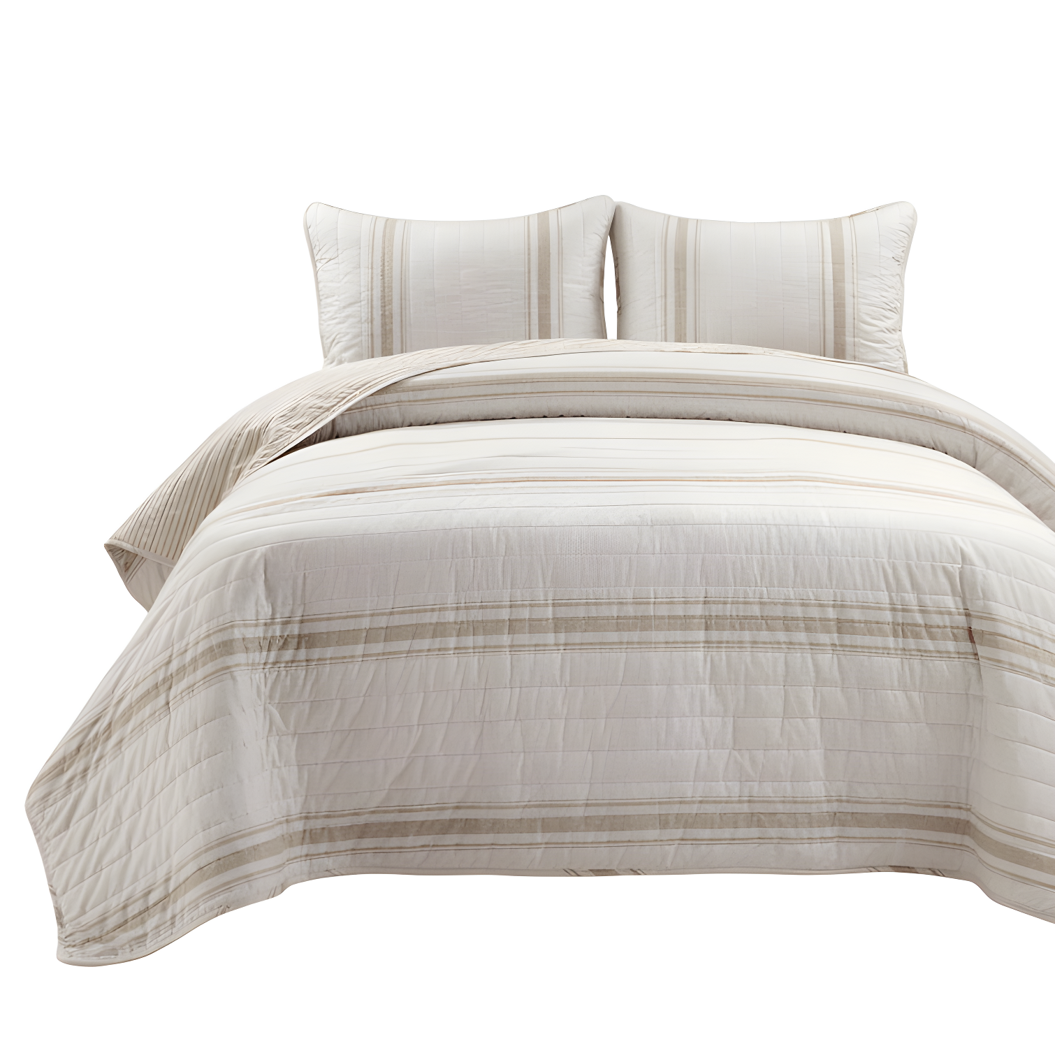 Birch Lane™ Gilroy Farmhouse / Country Cotton Striped Quilt Set
