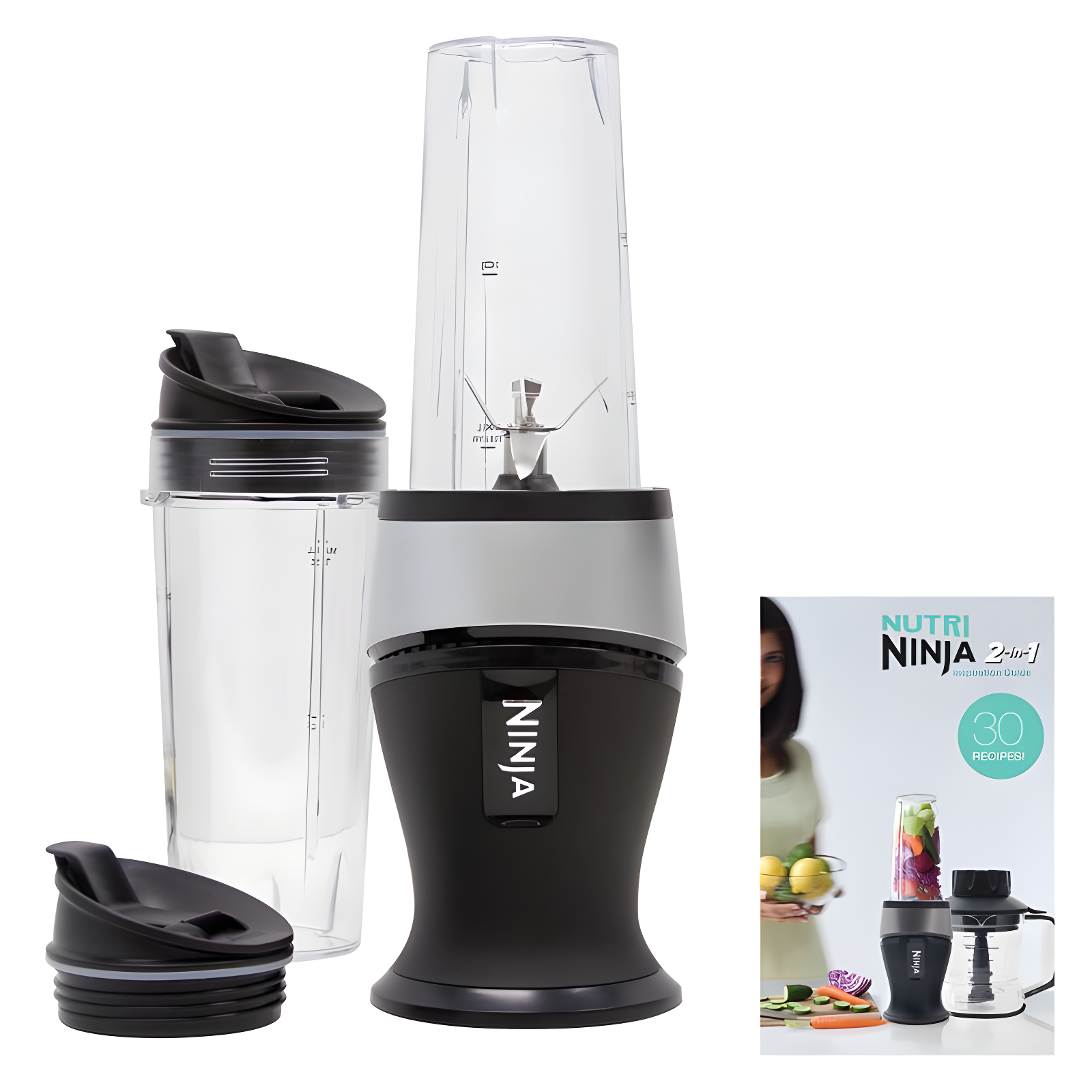 Ninja® Fit Compact Personal Blender, Portable Blender with (2) 16-oz. Cups and Lids, Black