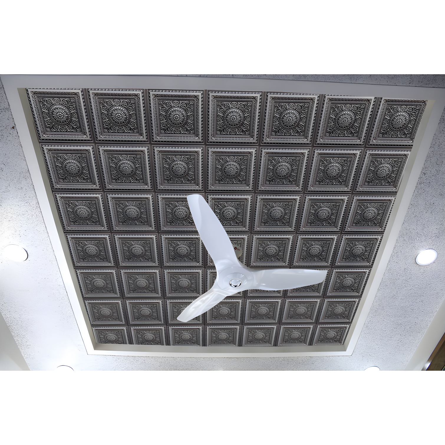 Marseille 24'' W Textured PVC Drop-In Ceiling Tile In Antique Gold