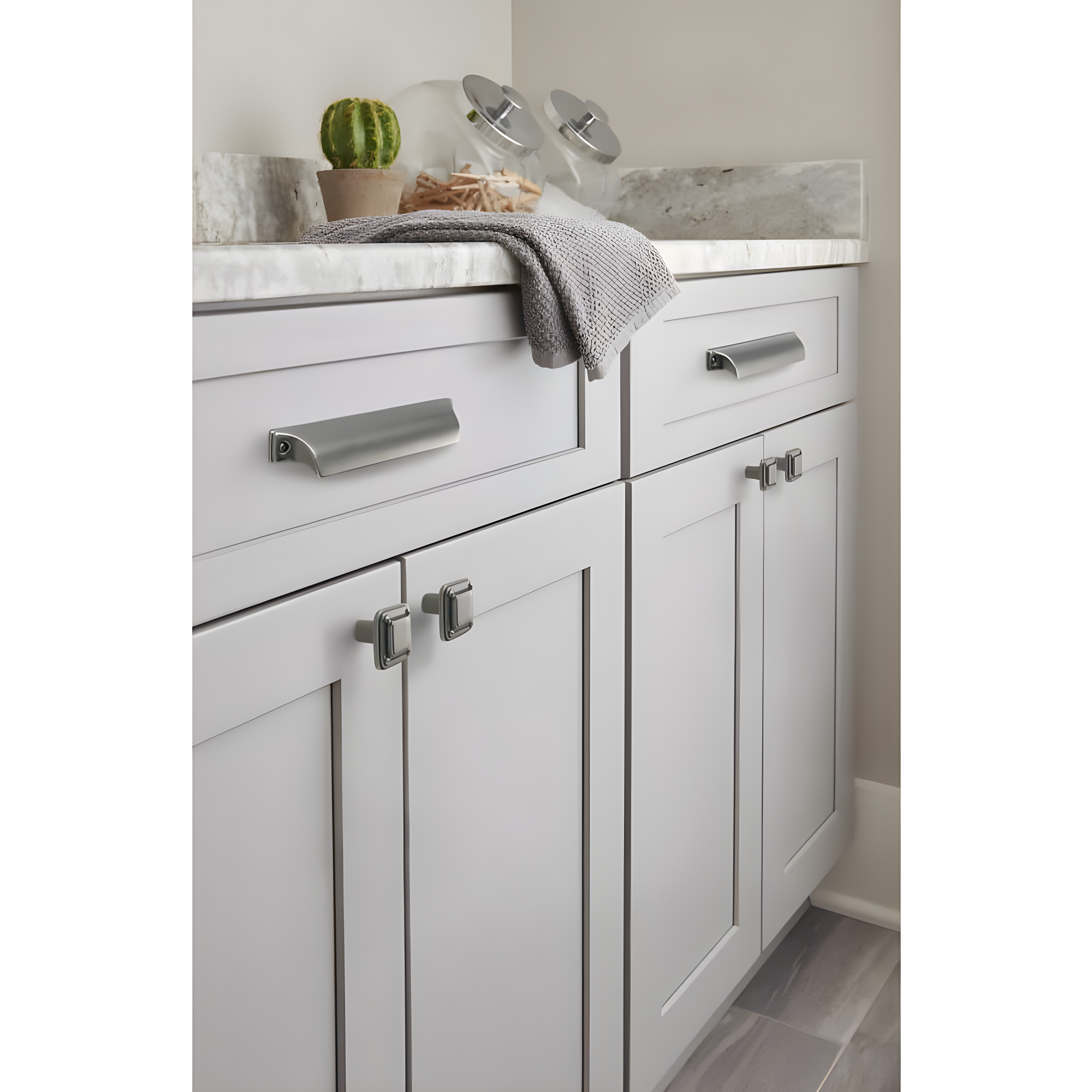 Amerock | Kitchen Cabinet Cup Pull | Antique Iron | 6-5/16 in (160 mm) Center-to-Center | Jolene | 1 Pack | Furniture Hardware | Cabinet Handle | Bathroom Drawer Pull