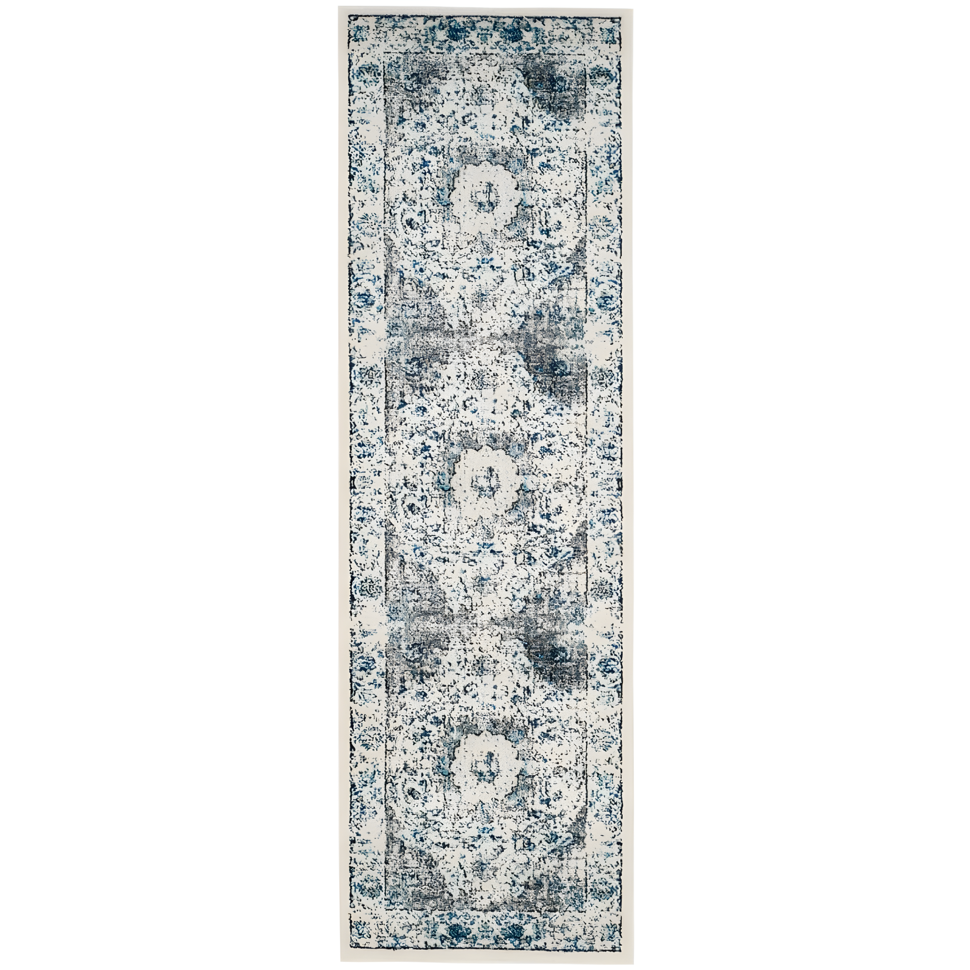 Evoke EVK220 Power Loomed Runner Rug - Ivory/Grey - 2'2"x15' - Safavieh.