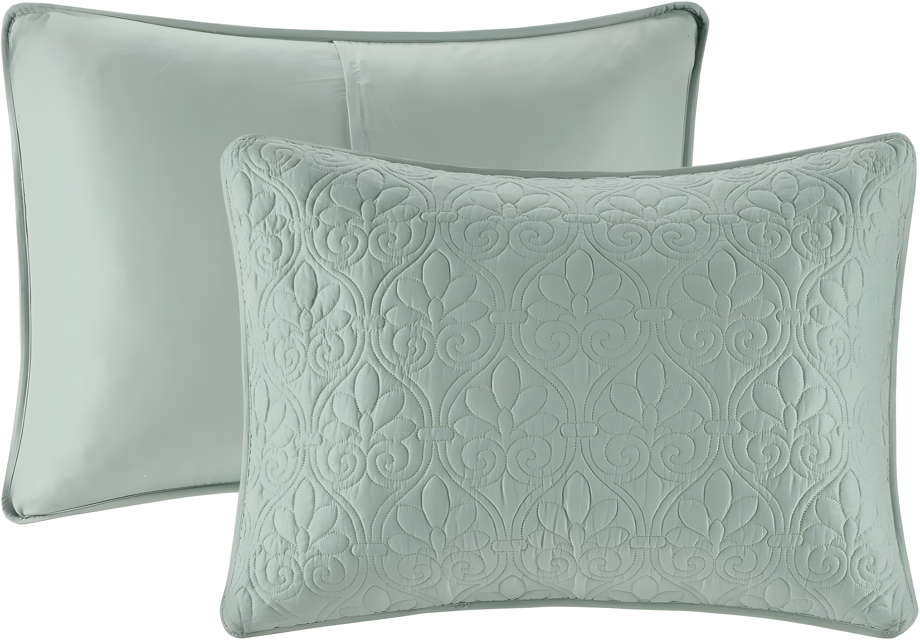 Madison Park 3pc Full/Queen Vancouver Reversible Coverlet Set Seafoam: Lightweight, Machine Washable