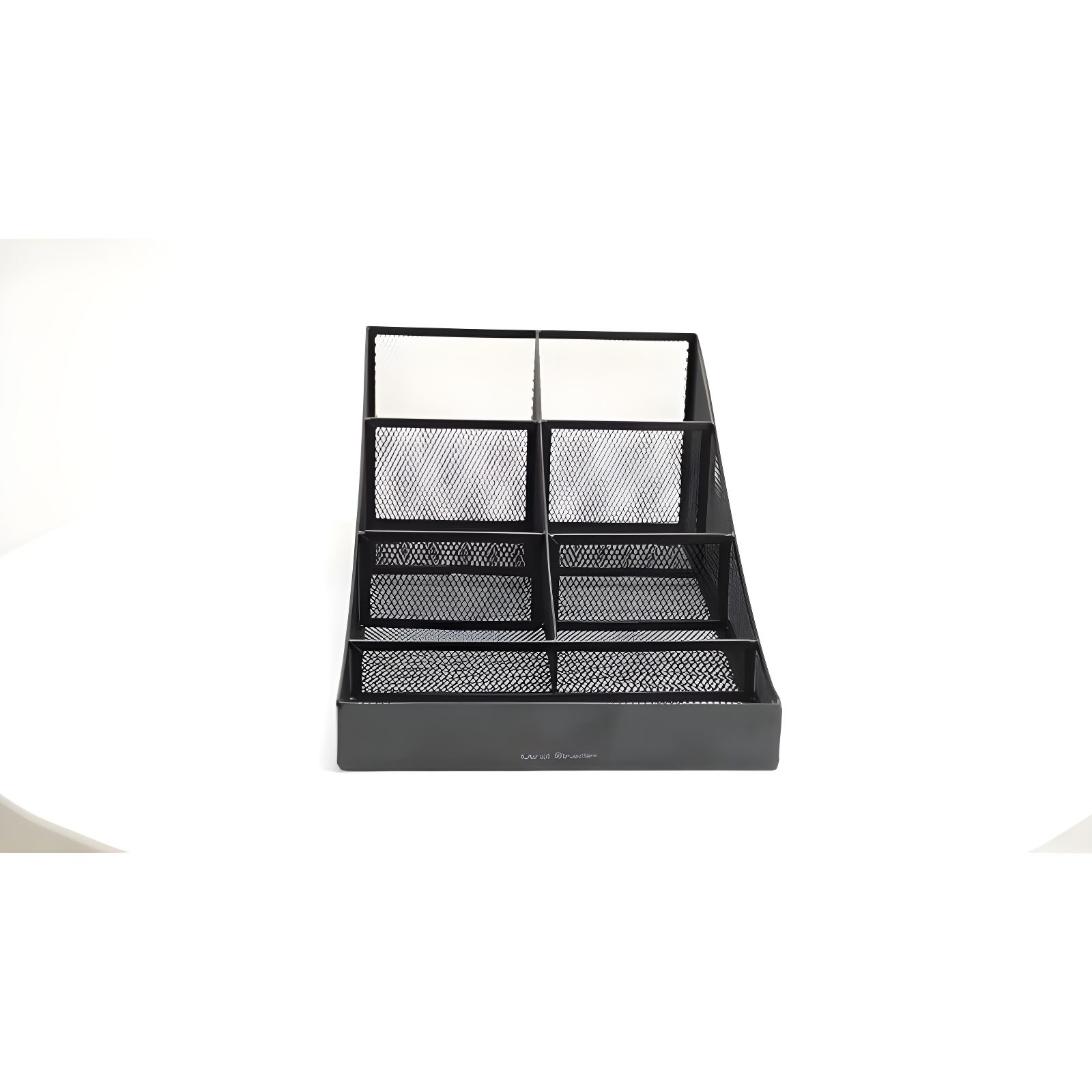 Mind Reader Cup and Condiment Station, Countertop Organizer, Coffee Bar, Kitchen, Metal Mesh, 8.5"L x 14.5"W x 5.25"H