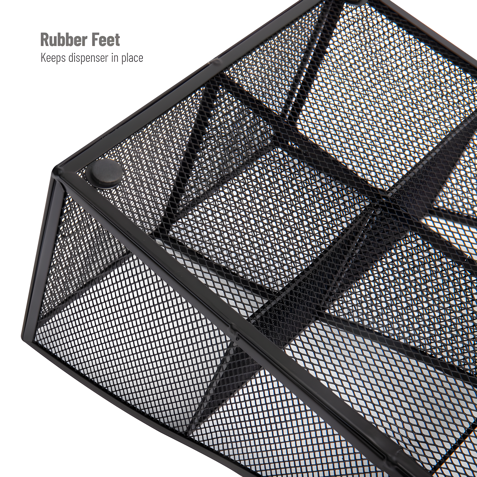 Mind Reader Cup and Condiment Station, Countertop Organizer, Coffee Bar, Kitchen, Metal Mesh, 8.5"L x 14.5"W x 5.25"H