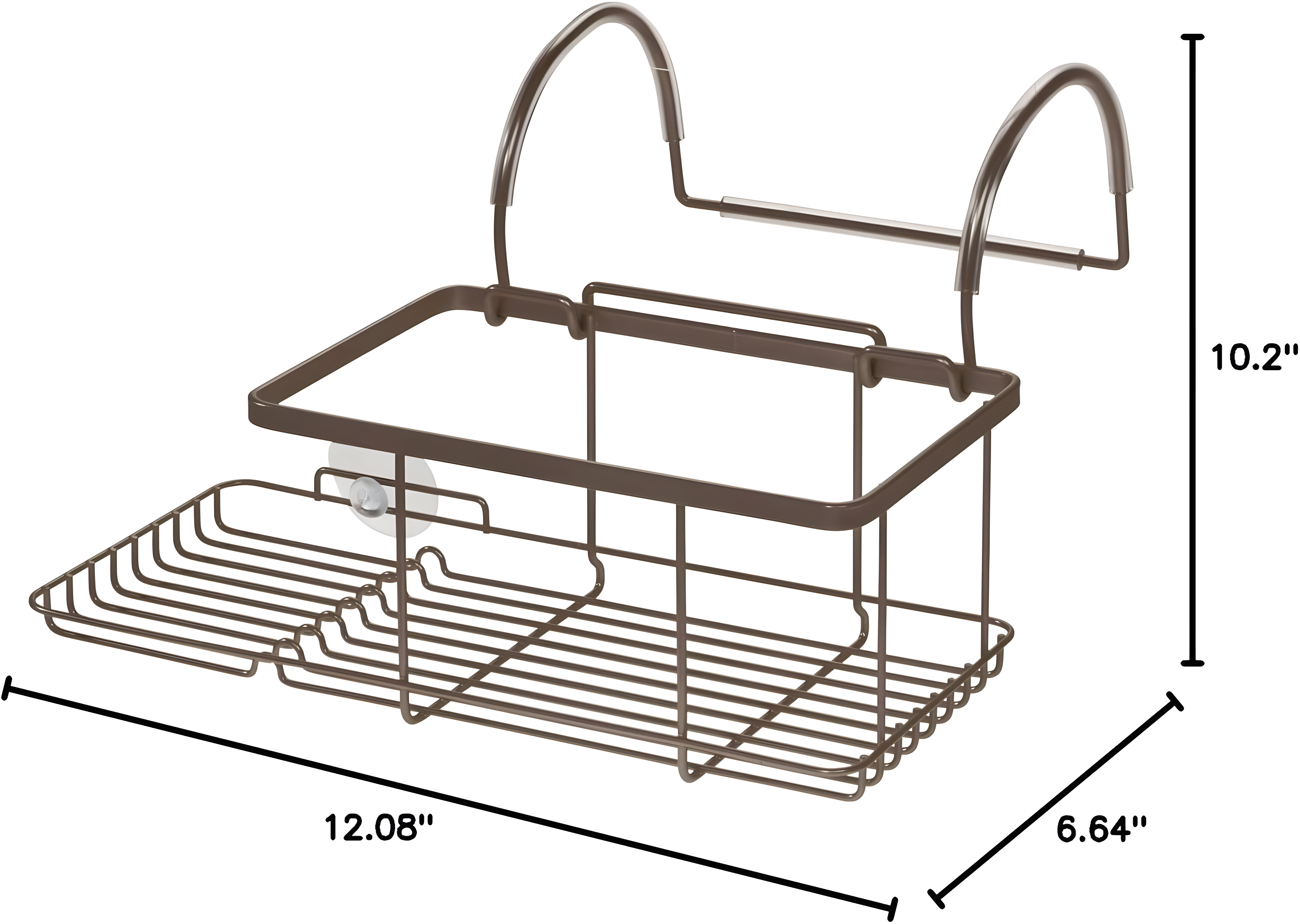 iDESIGN Everett Bathtub Storage Caddy Bronze: Steel Construction, Bath Organizer, Tray for Tub