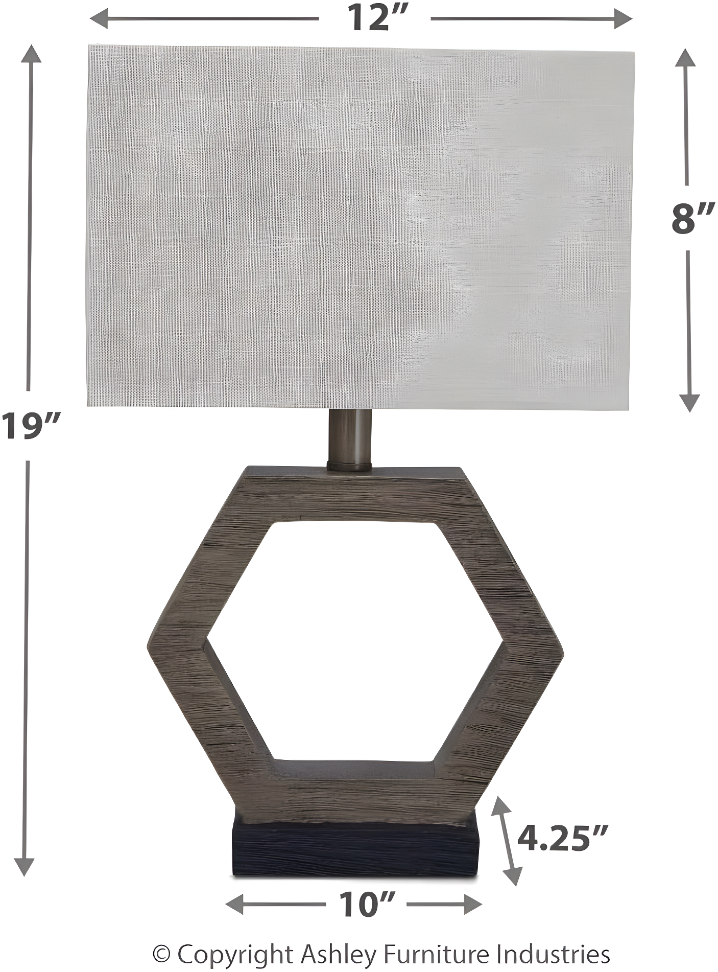 Marilu Table Lamp Gray/Brown - Signature Design by Ashley: Hexagonal Base, Polyester Shade, UL Listed